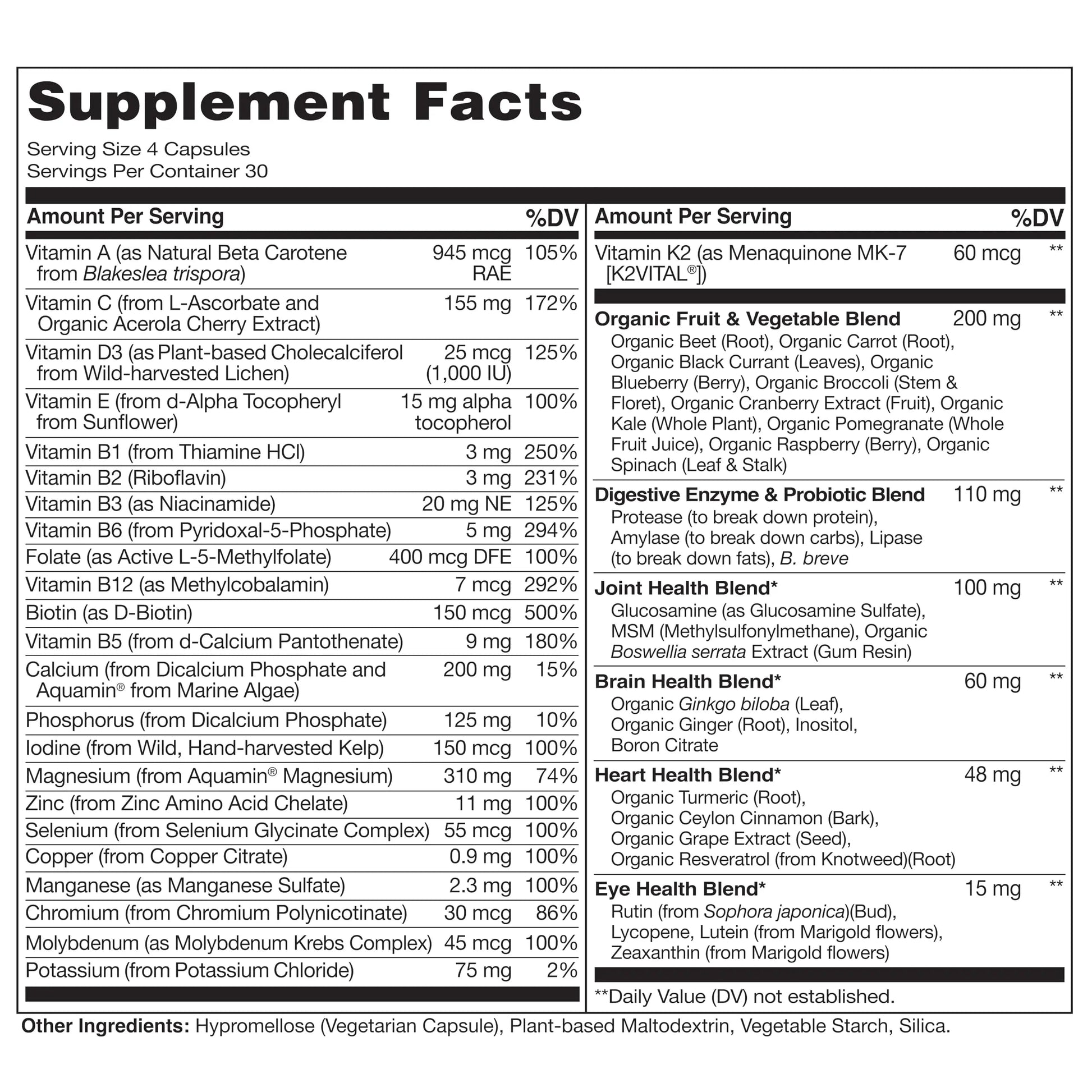 NATURELO Whole Food Multivitamin for Women 50+ (Iron Free) with Vitamins, Minerals, & Organic Extracts NATURELO Au supplements