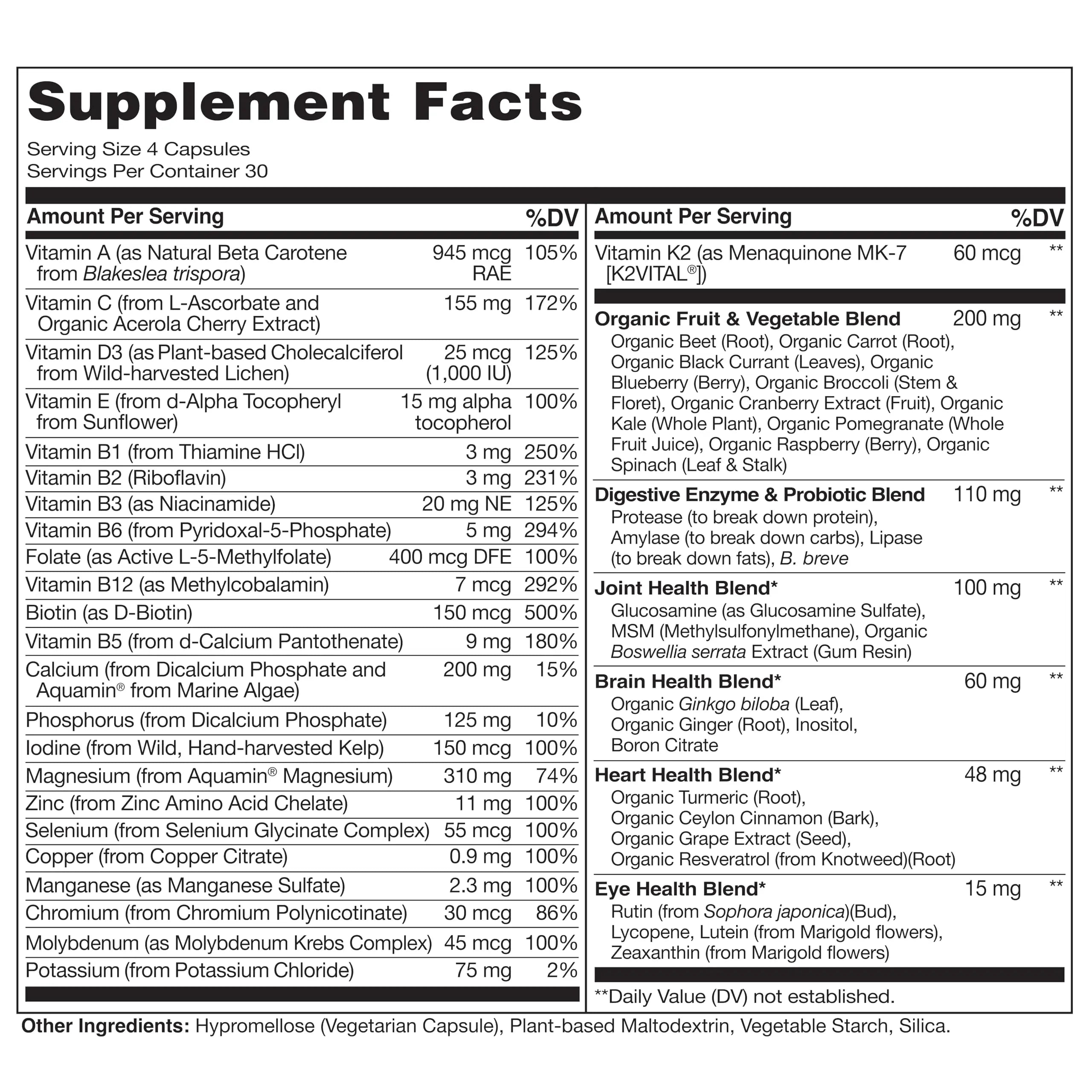NATURELO Whole Food Multivitamin for Women 50+ (Iron Free) with Vitamins, Minerals, & Organic Extracts NATURELO Au supplements