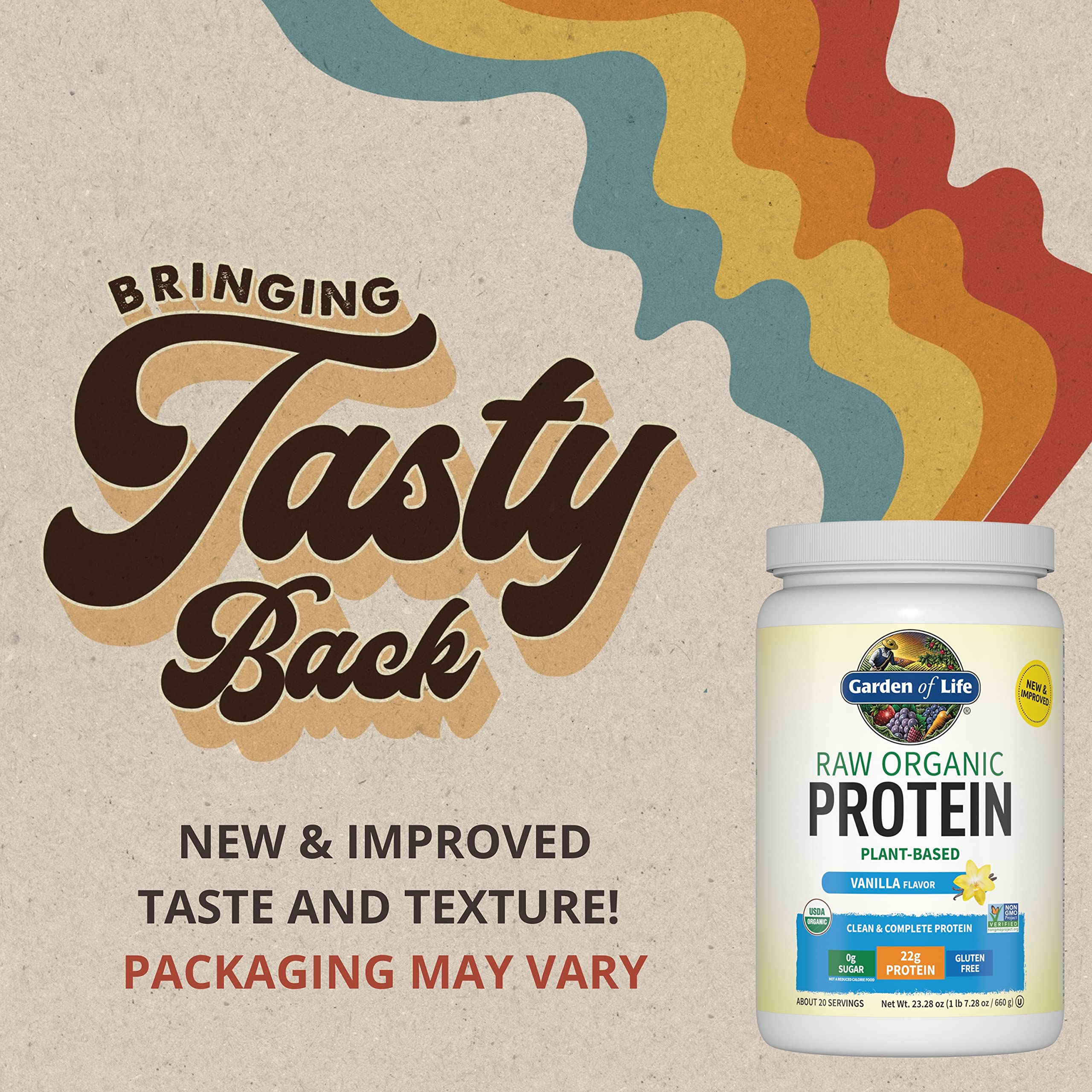 Organic Vegan Vanilla Protein Powder - Garden of Life – 22g Complete Plant Based Raw Garden of Life Au supplements