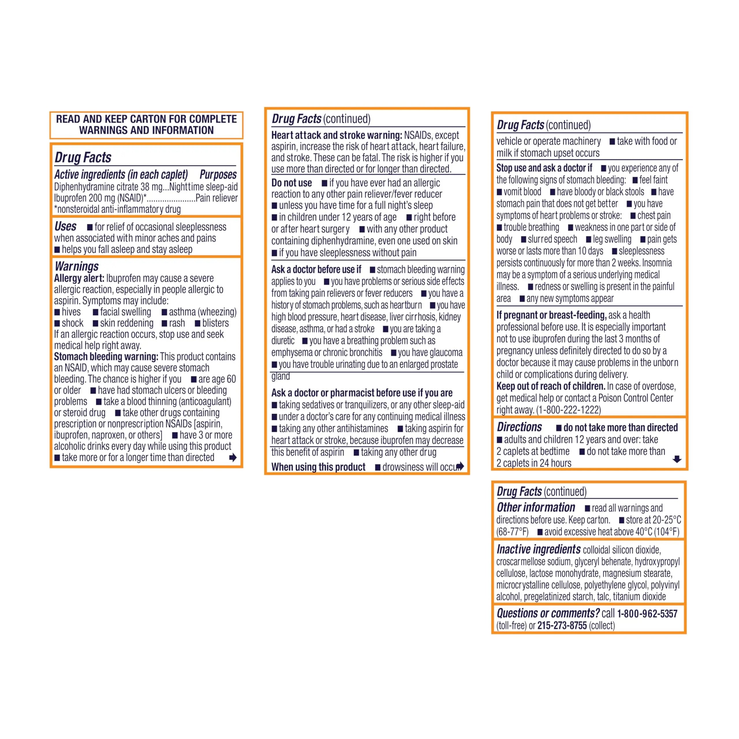Motrin PM Pain Relief Caplets with 200 mg Ibuprofen & 38 mg Diphenhydramine Sleep Aid, Nighttime Pain Reliever for Minor Aches & Pains Helps You Fall Asleep & Stay Asleep, 20 ct Motrin Au supplements