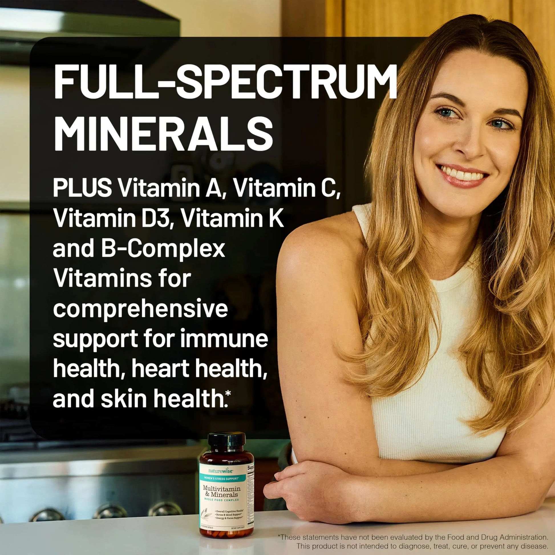 NatureWise [1 Multivitamin for Women Stress Support & Natural Minerals - 60 Capsules[30-Day Supply] + [1] Vitamin D3 5000iu + Organic Olive Oil - 30 Mini Softgels[30-Day Supply] NatureWise Au supplements