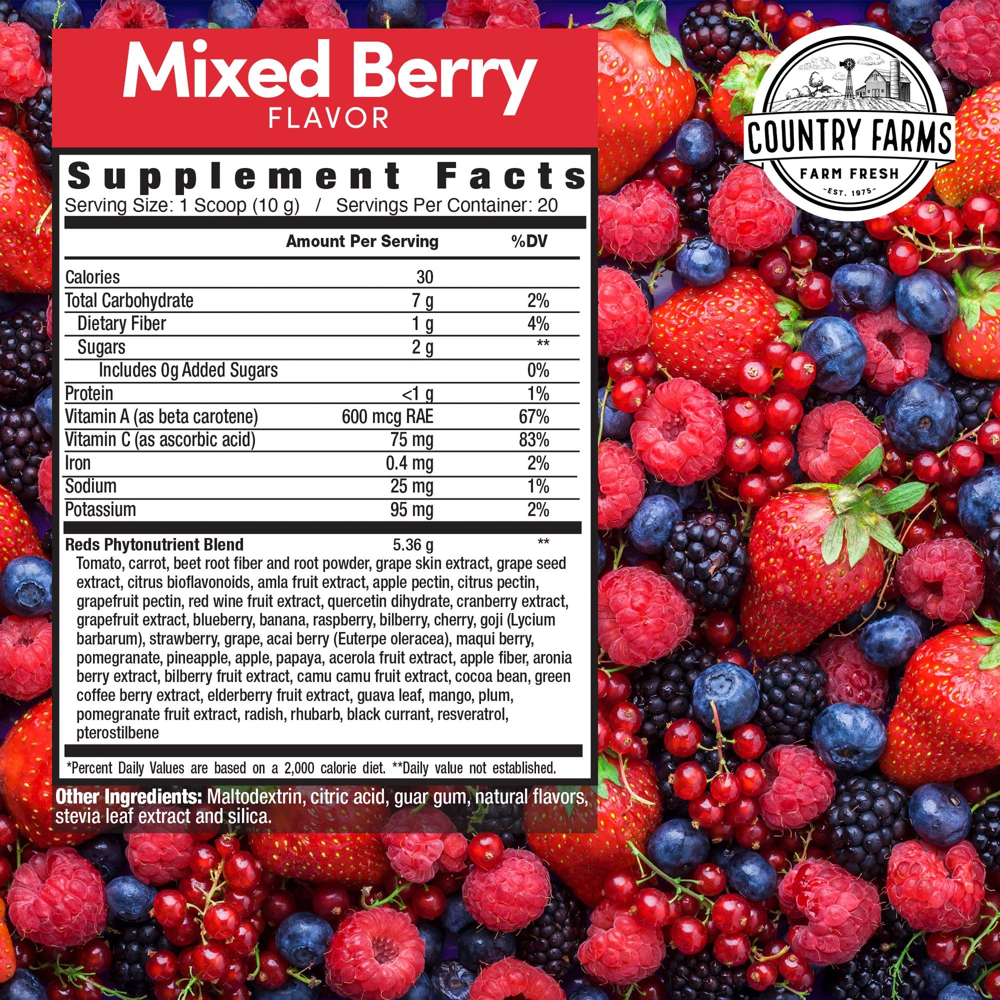 COUNTRY FARMS Super Reds, Energizing Polyphenol Superfood, Over 40 Super Fruits COUNTRY FARMS Au supplements