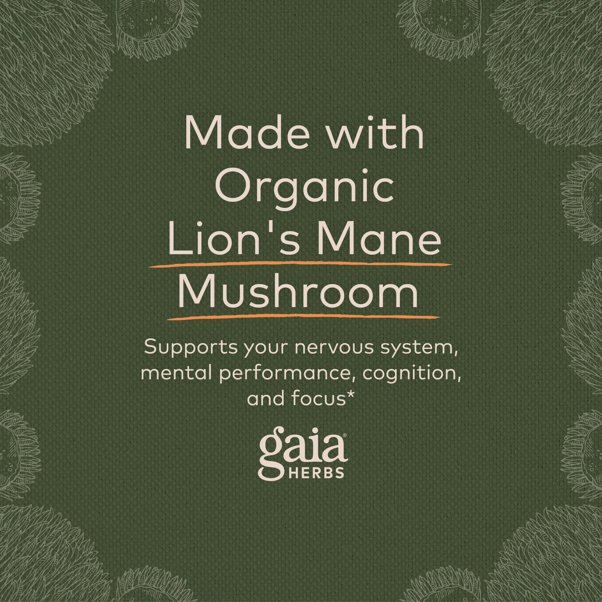 Gaia Herbs Organic Lion’s Mane Mushroom - Brain and Nerve Support Supplement Gaia Herbs Au supplements