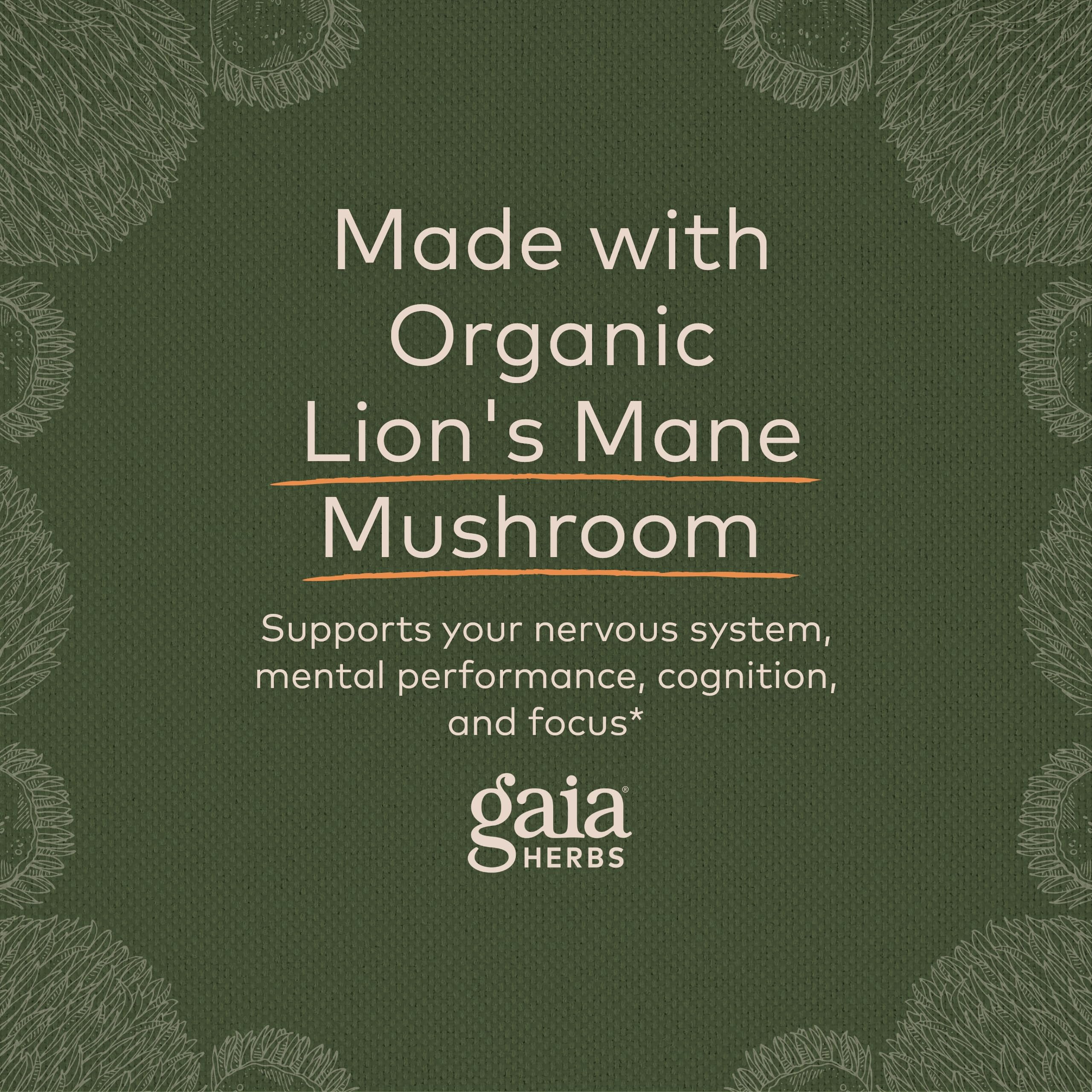Gaia Herbs Organic Lion’s Mane Mushroom - Brain and Nerve Support Supplement Gaia Herbs Au supplements