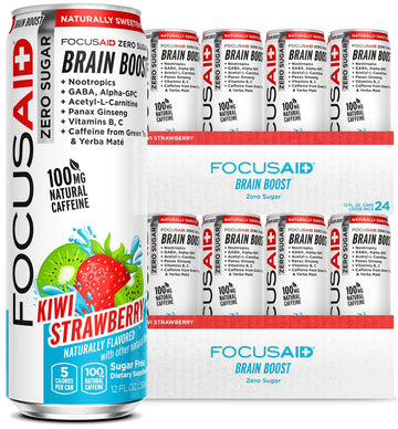 FOCUSAID ZERO SUGAR Nootropics Blend, Alpha-GPC, GABA, 100mg Natural Caffeine from Green Tea, Yerba Mate, Vitamin B-Complex, Keto-Friendly, No Artificial Sweeteners, 12 Fl Oz (Pack of 24) LIFEAID Au supplements