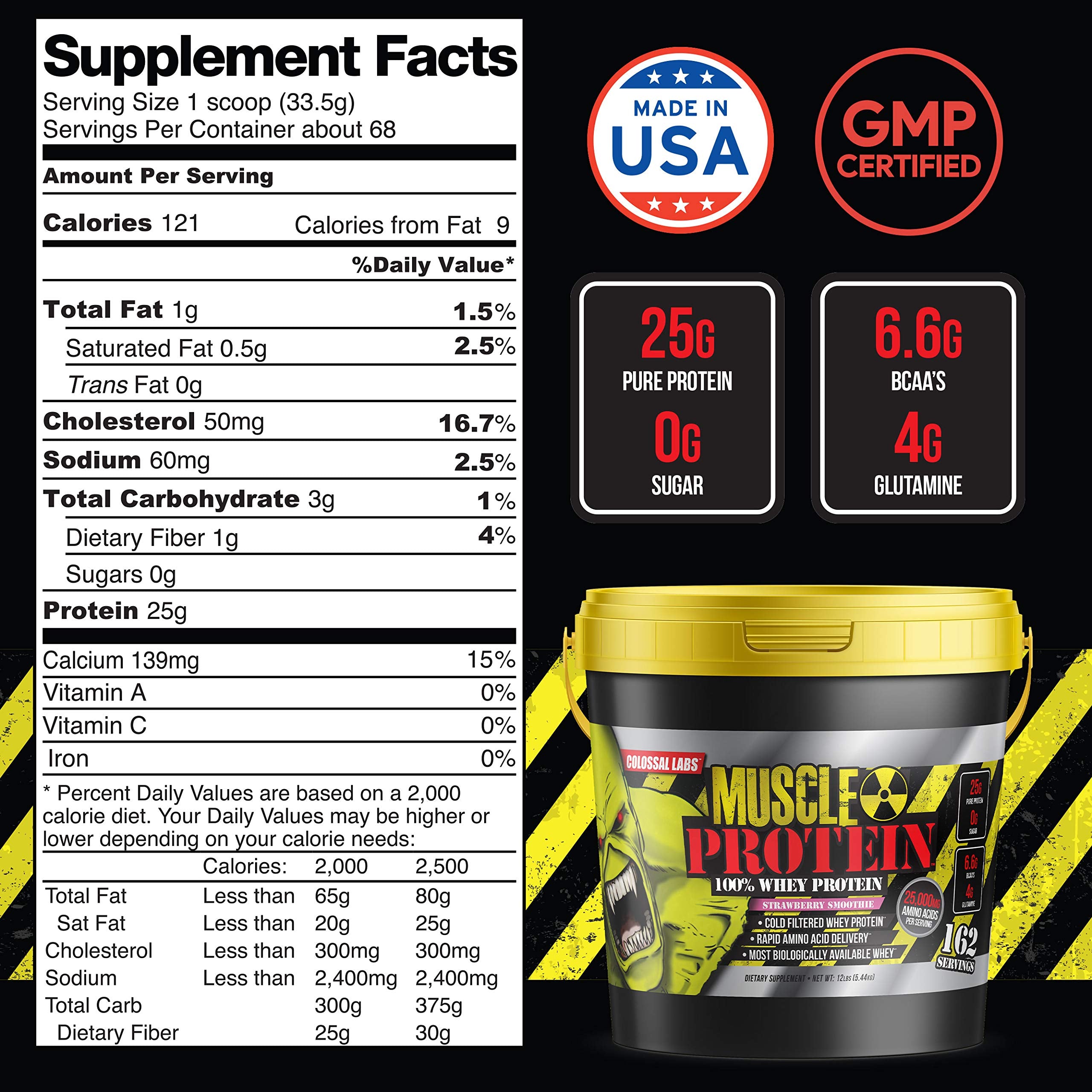 COLOSSAL LABS Muscle Protein Whey Powder [12 lbs/Pack of 1]-Strawberry Protein COLOSSAL LABS Au supplements