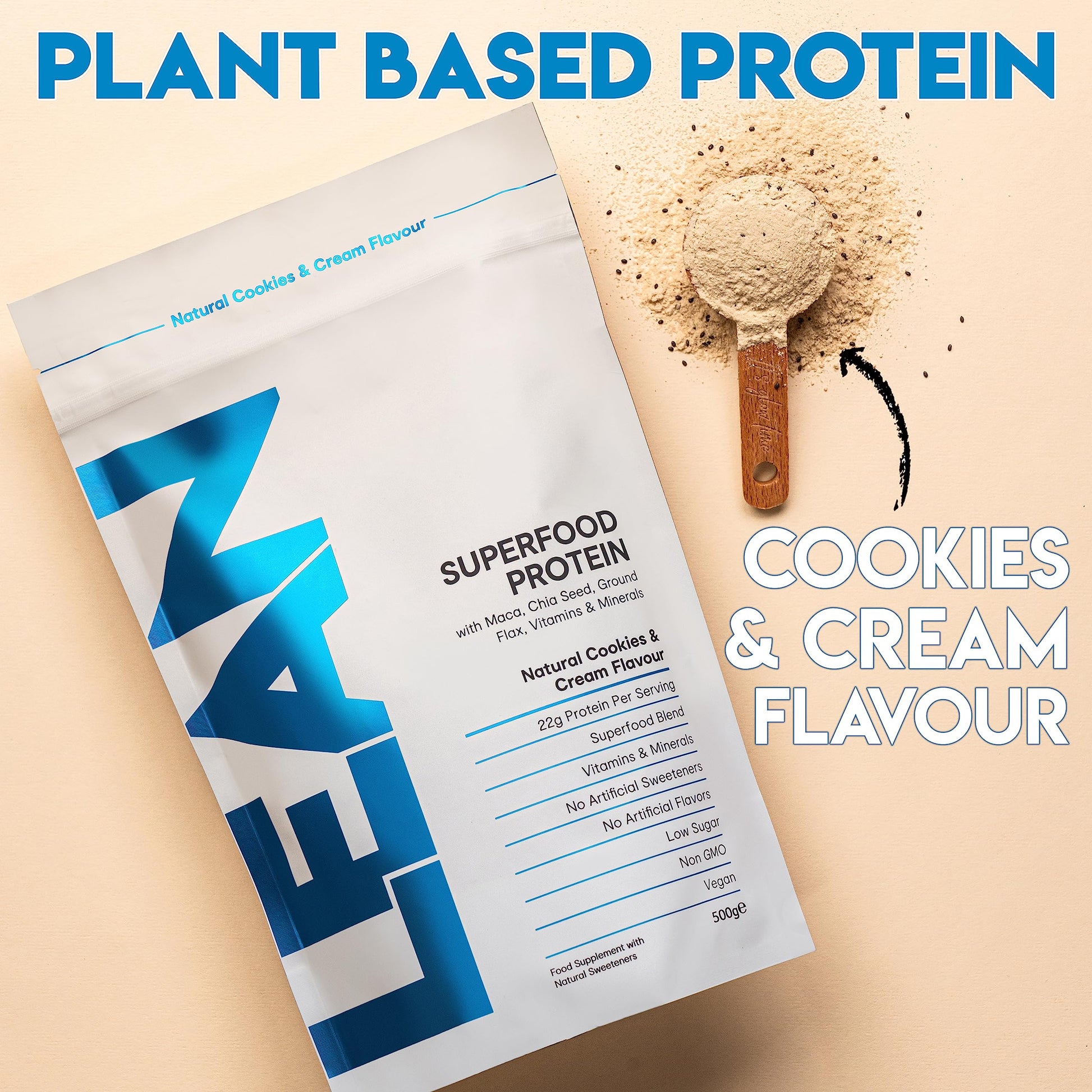 LEAN with Lilly Superfood Protein Vegan Protein Plant Based Protein Cookies and Cream Flavour 500g Lean With Lilly Au supplements