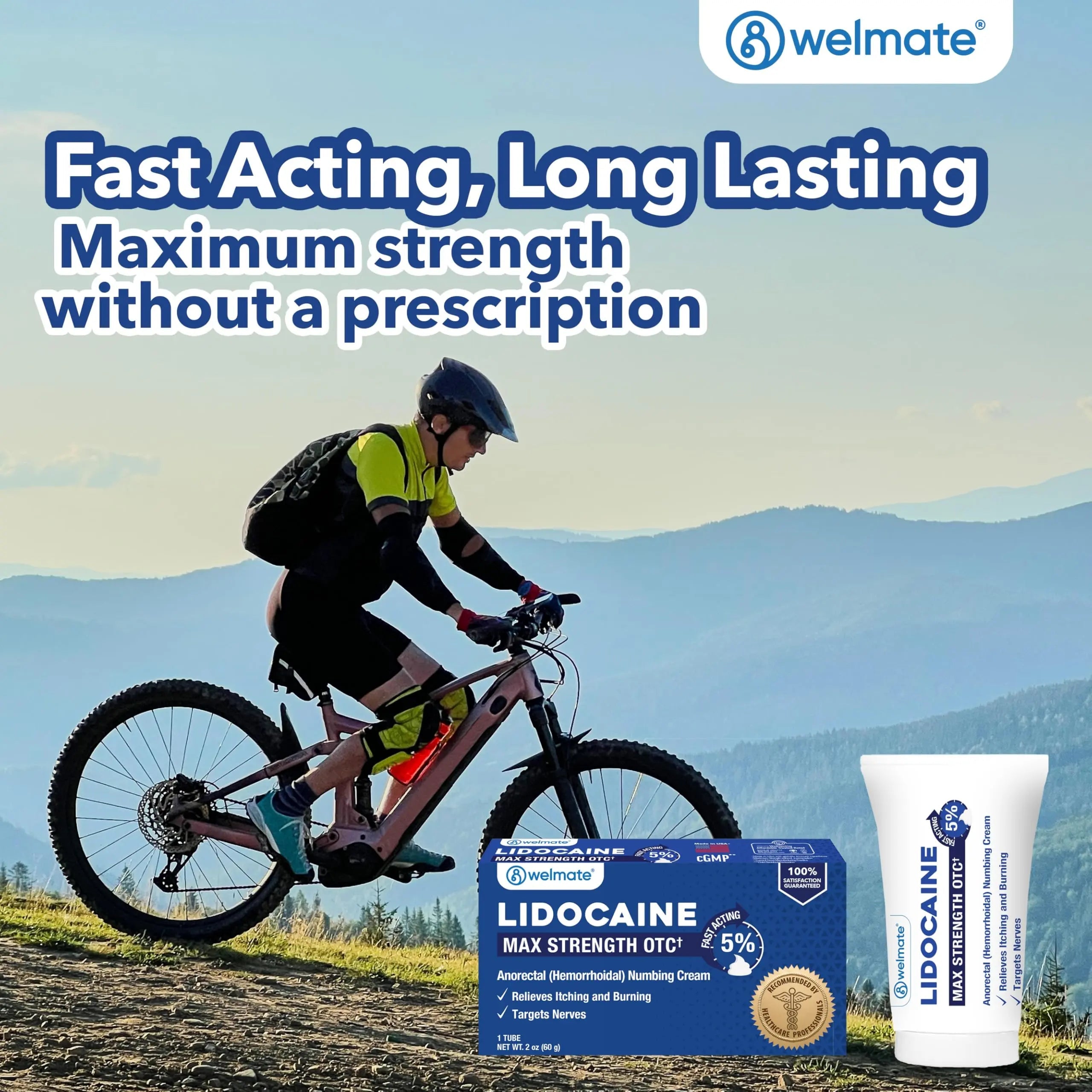 WELMATE 5% Lidocaine Cream for Hemorrhoids – Fast-Acting Lidocaine Numbing Cream & Topical Analgesic Cream for Anorectal Itch Relief, Unscented, Child Resistant Packaging 2 oz (60g) WELMATE Au supplements