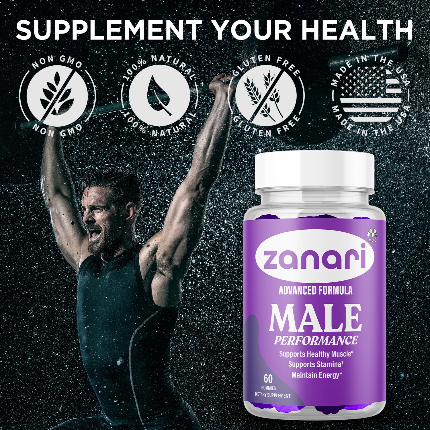 Zanari Gummies, Official Zanari Gummys for Men with All Natural Ingredients, Advanced Formula for Optimal Health & Total Wellness Support with Maximum Strength Active Lifestyle Vitamins (60 Gummies) MJO Au supplements