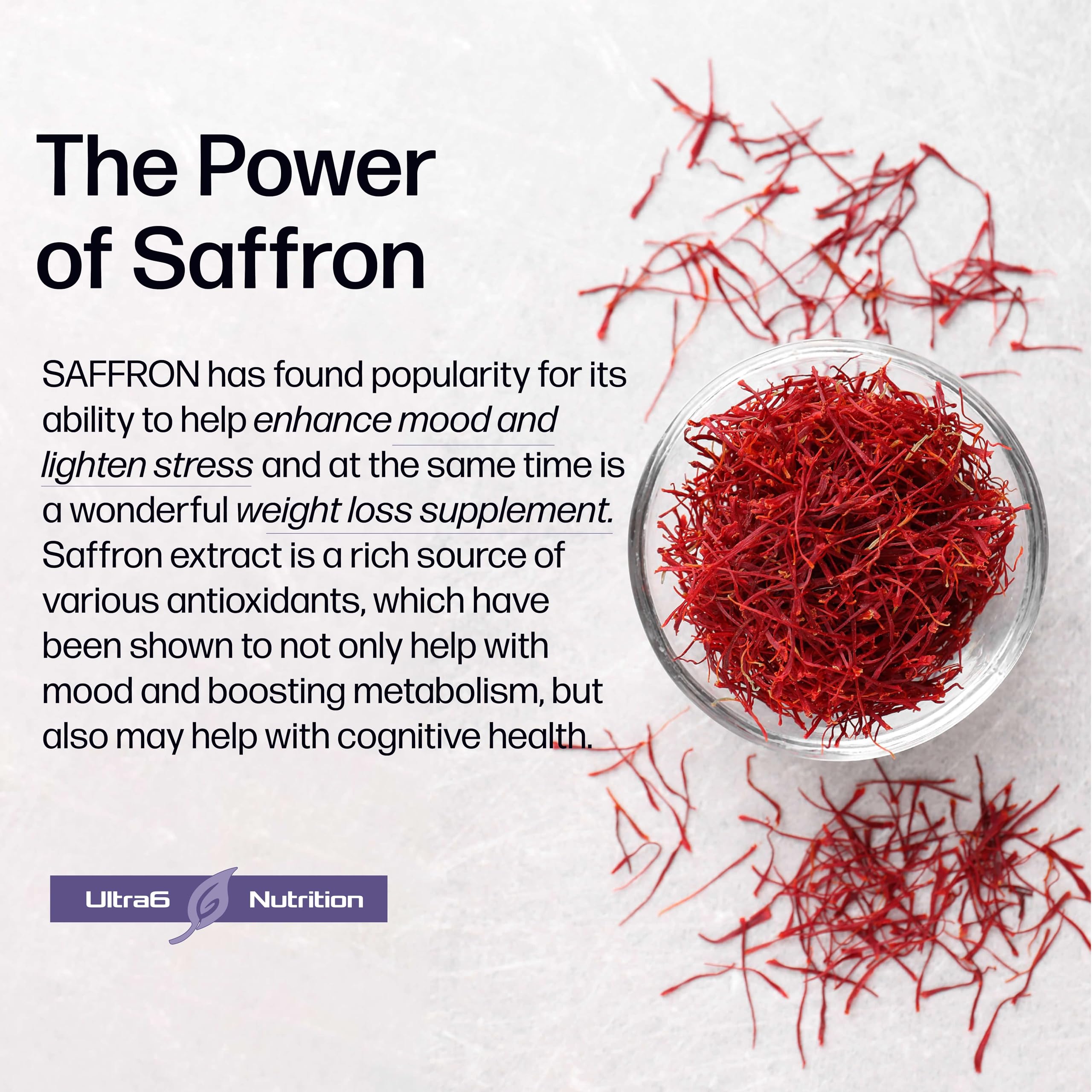 Pure Saffron Extract - Appetite Suppressant for Weight Loss Women & Men - Natural Hunger Ultra6 Nutrition Au supplements
