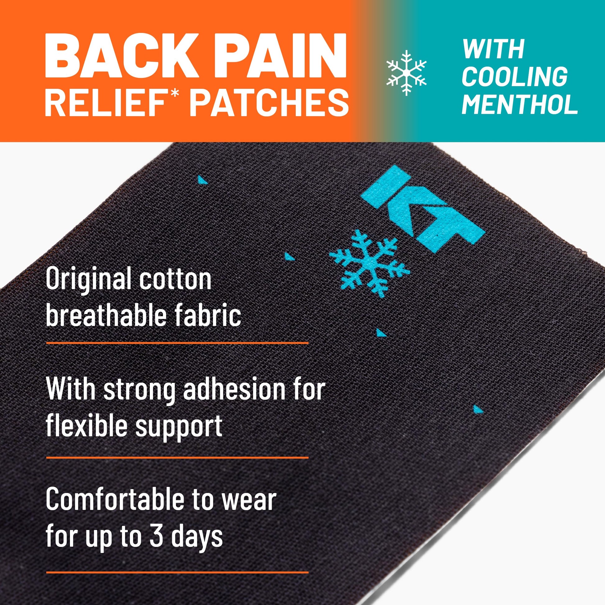 KT Tape, Back Pain Relief Patches, Extra Large 4"x10", Menthol Infused Kinesiology Tape, Cooling Pain Therapy, Everyday Long-Lasting Relief, 4 Count KT Tape Au supplements