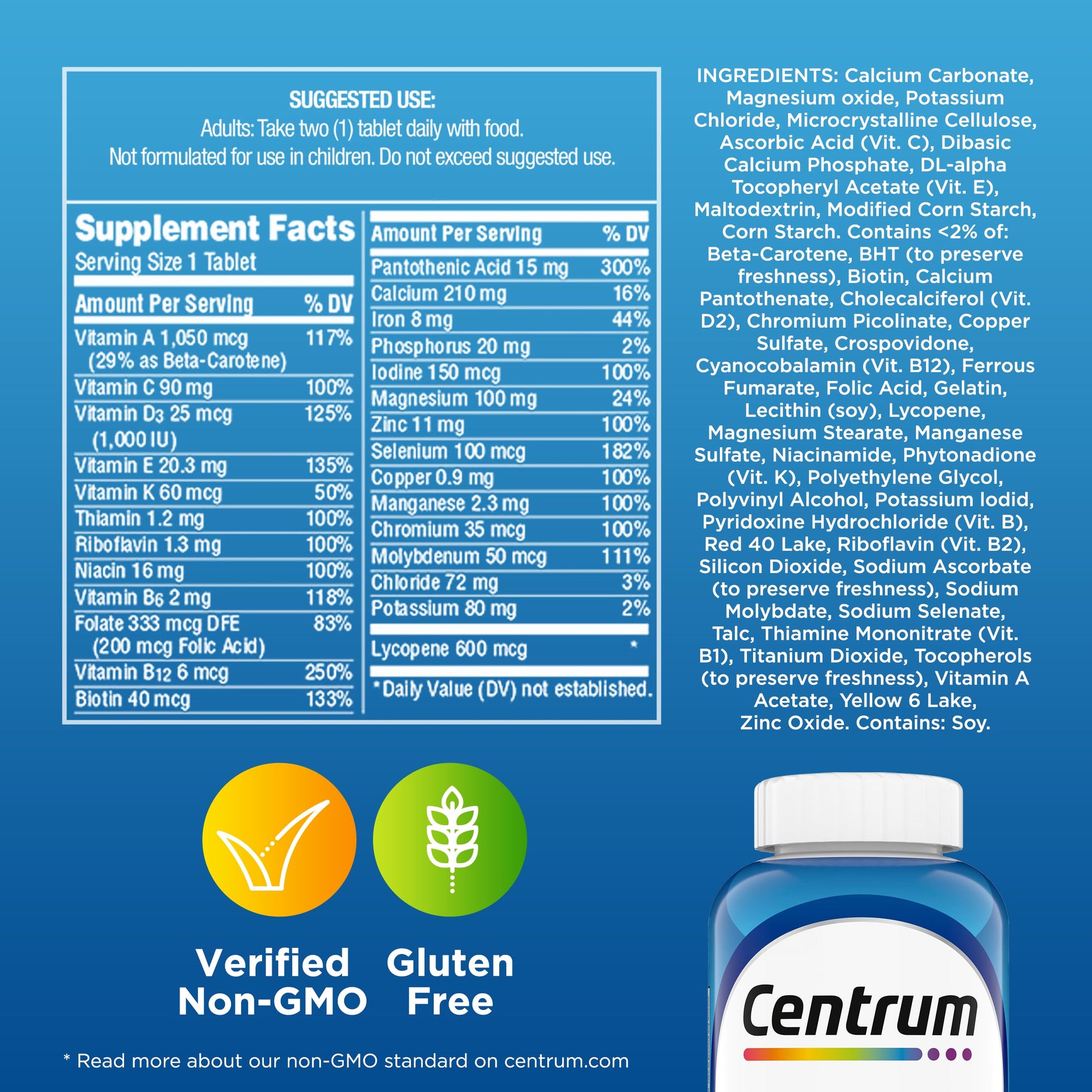 Centrum Multivitamin for Men, Multivitamin/Multimineral Supplement with Vitamin D3, B Vitamins and Antioxidants Centrum Au supplements
