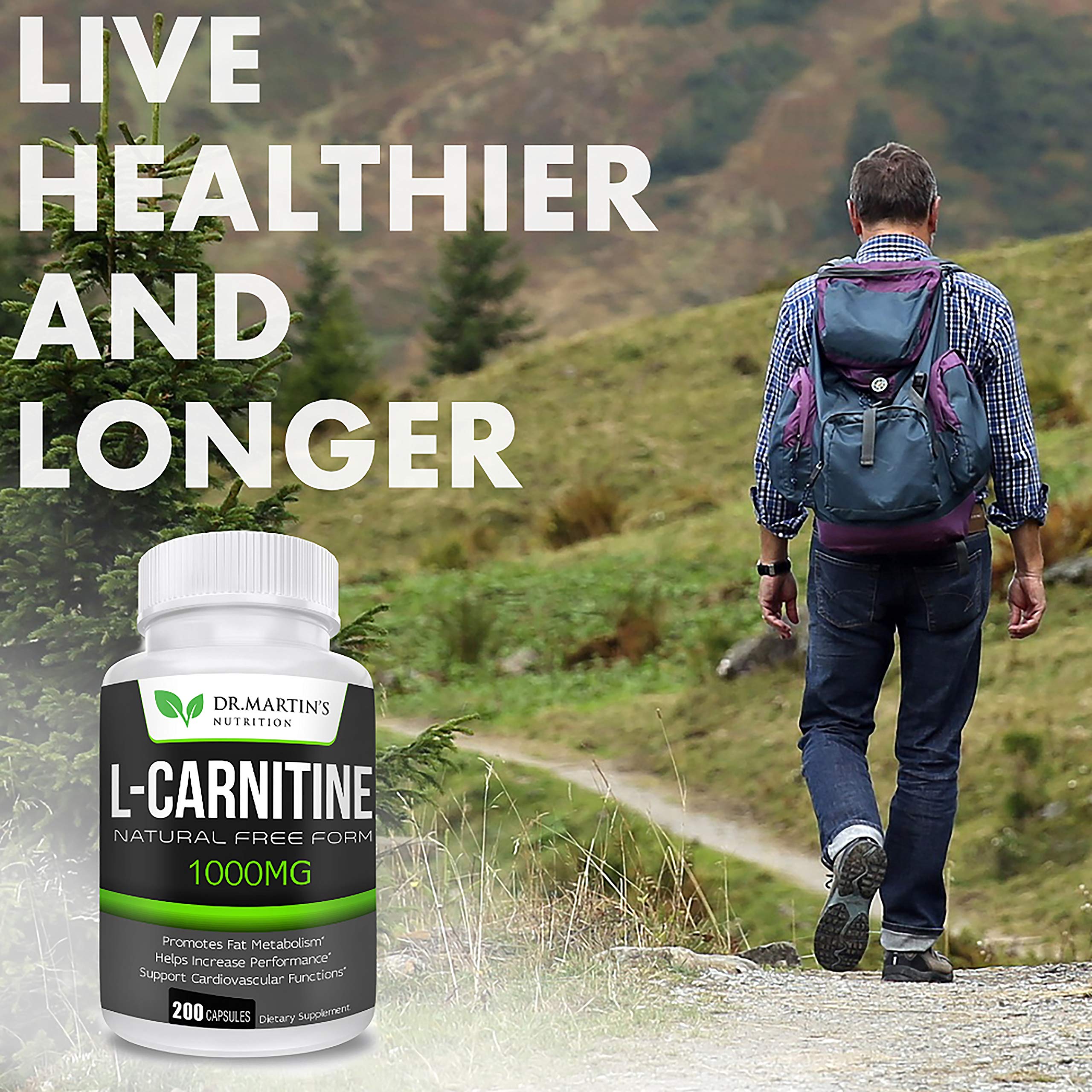 DR. MARTIN'S NUTRITION Extra Strength L-Carnitine - 200 Capsules - 1000mg Per Serving DR. MARTIN'S NUTRITION Au supplements