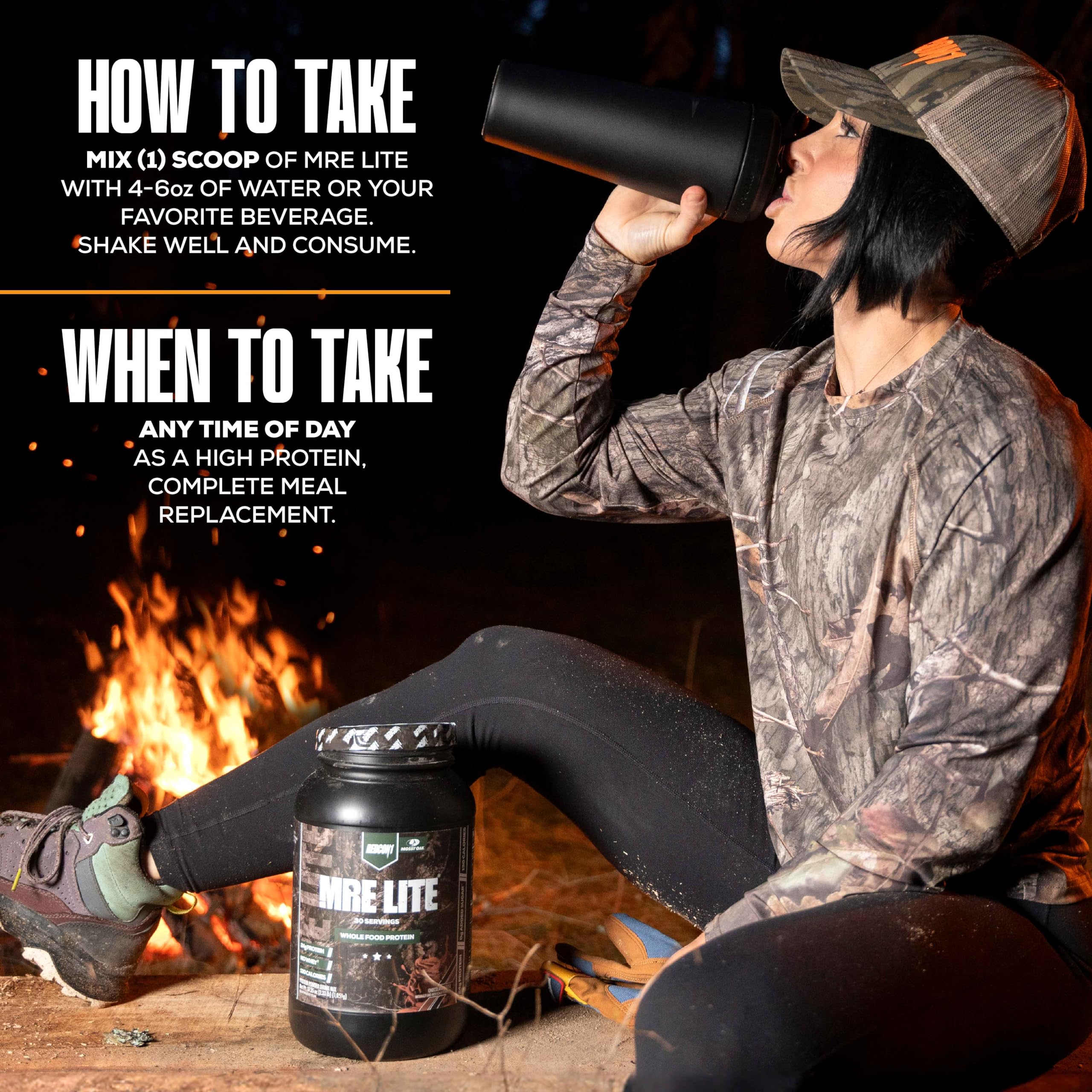 REDCON1 x Mossy Oak MRE Lite Whole Food Protein Powder, Chocolate Moose - Low Carb REDCON1 Au supplements