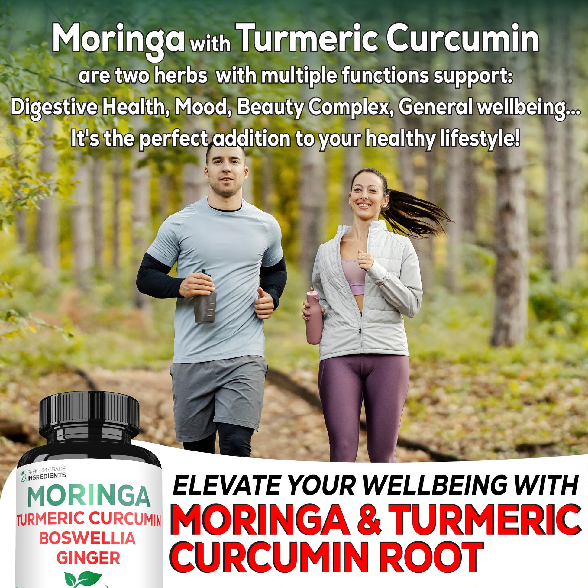 Satoomi 9in1 Moringa Capsules - Featuring Moringa, Turmeric, Boswellia, Ginger, Ashwagandha, Ceylon Cinnamon and Milk Thistle, and Resveratrol | Support Mood, Heart & Overall Health - 60 Count Satoomi Au supplements