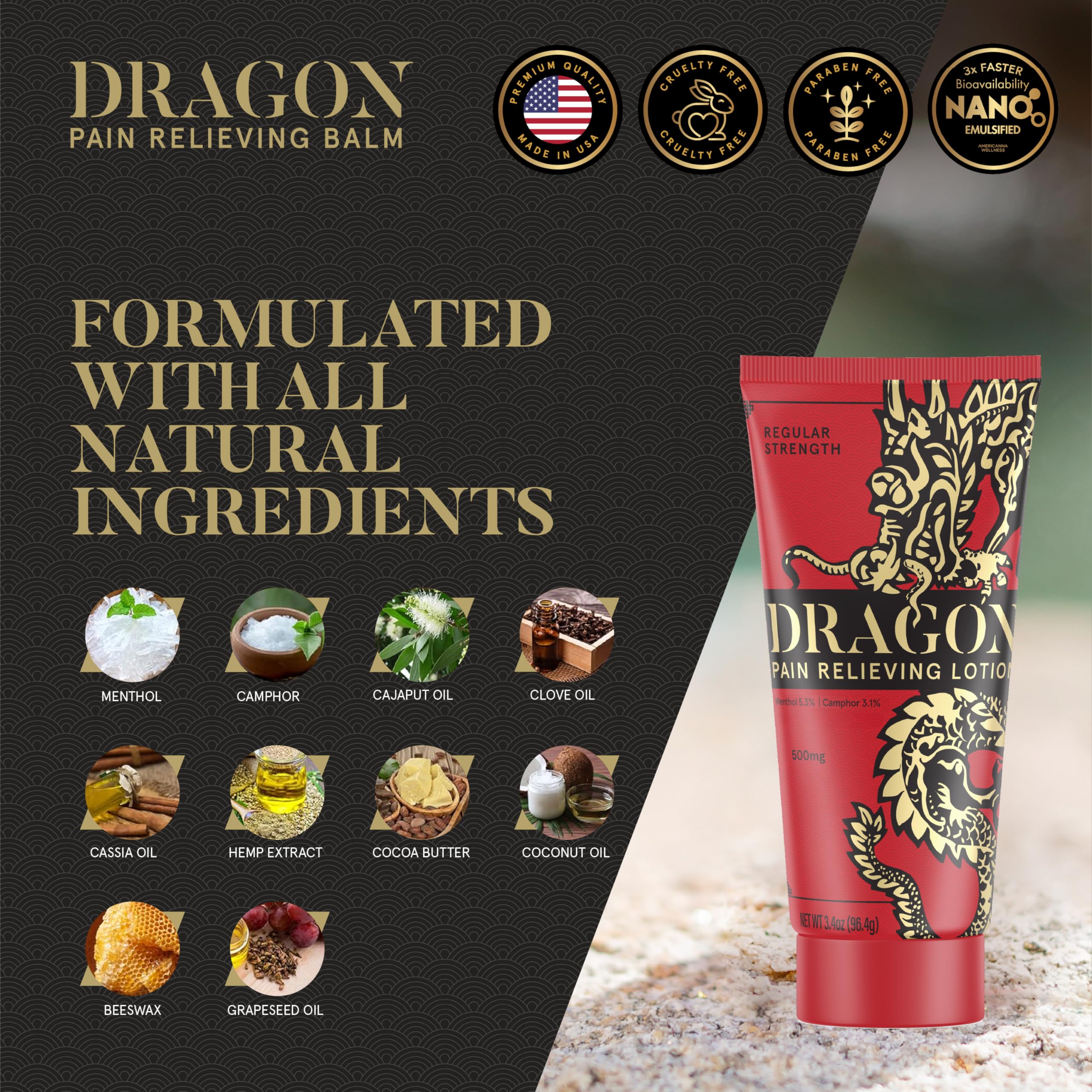 Americanna Wellness Dragon Lotion 3.4oz Regular Red Americanna Wellness Au supplements