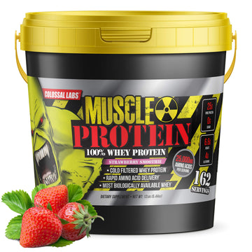COLOSSAL LABS Whey Protein Powder [15 lbs/Pack of 1]–Strawberry Protein, Cold Filtered COLOSSAL LABS Au supplements