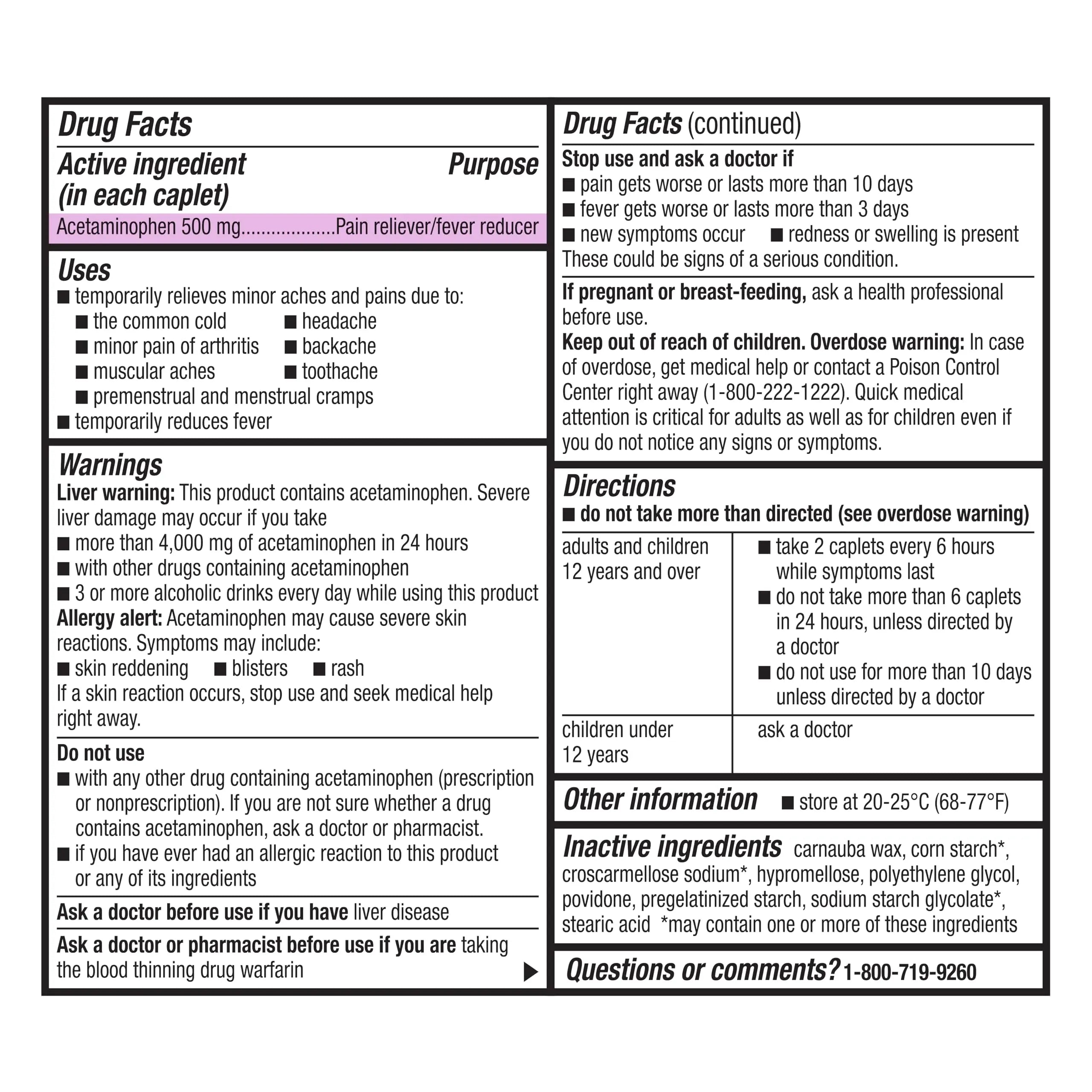 Rite Aid Extra Strength Acetaminophen, 500mg - 500 Caplets | Pain Reliever & Fever Reducer for Migraines, Joint Pain, Muscle or Back Pain, and Menstrual Pain Rite Aid Au supplements