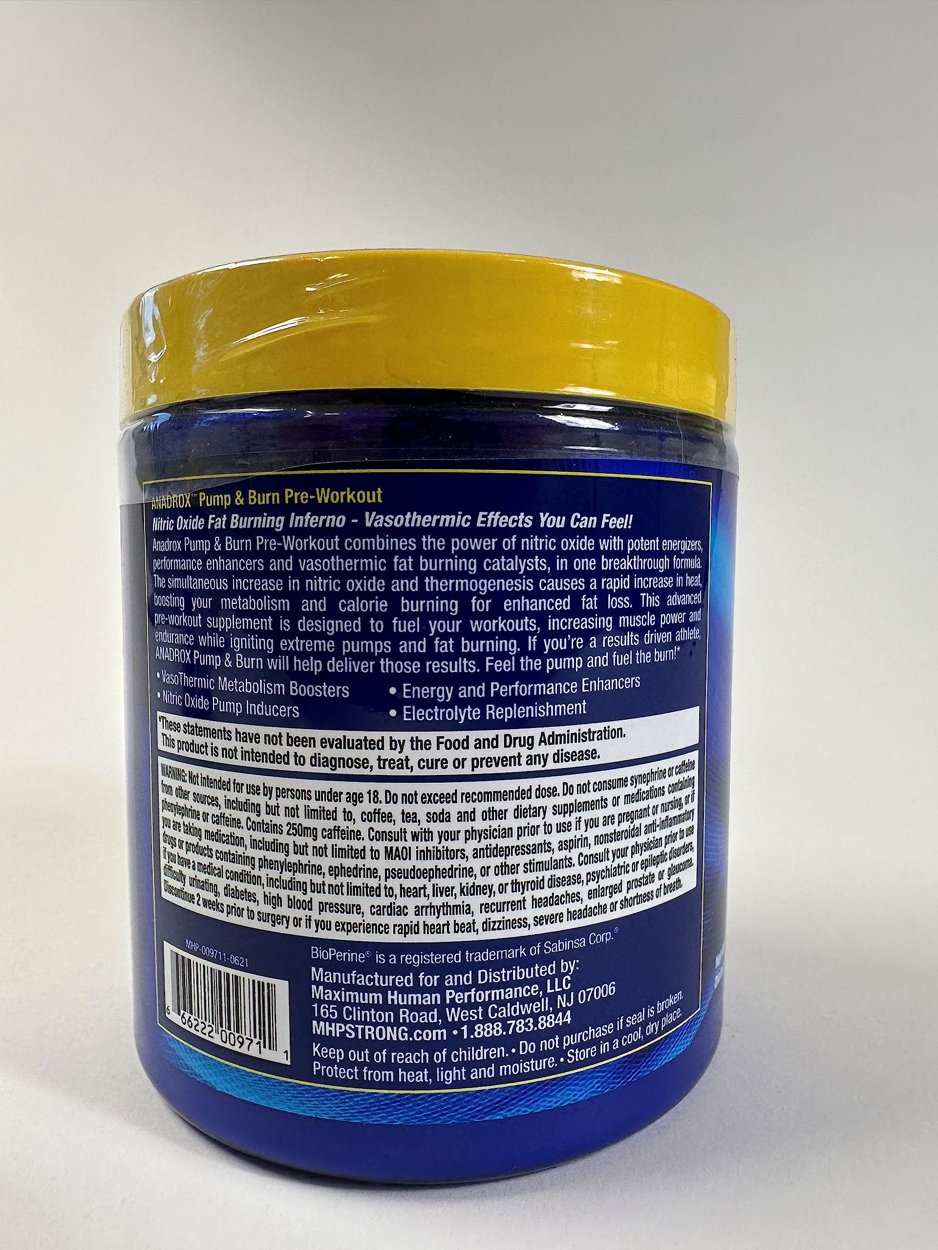 Maximum Human Performance Mhp Anadrox Pre-Workout, Nitric Oxide, Energy, Pumps Maximum Human Performance Au supplements
