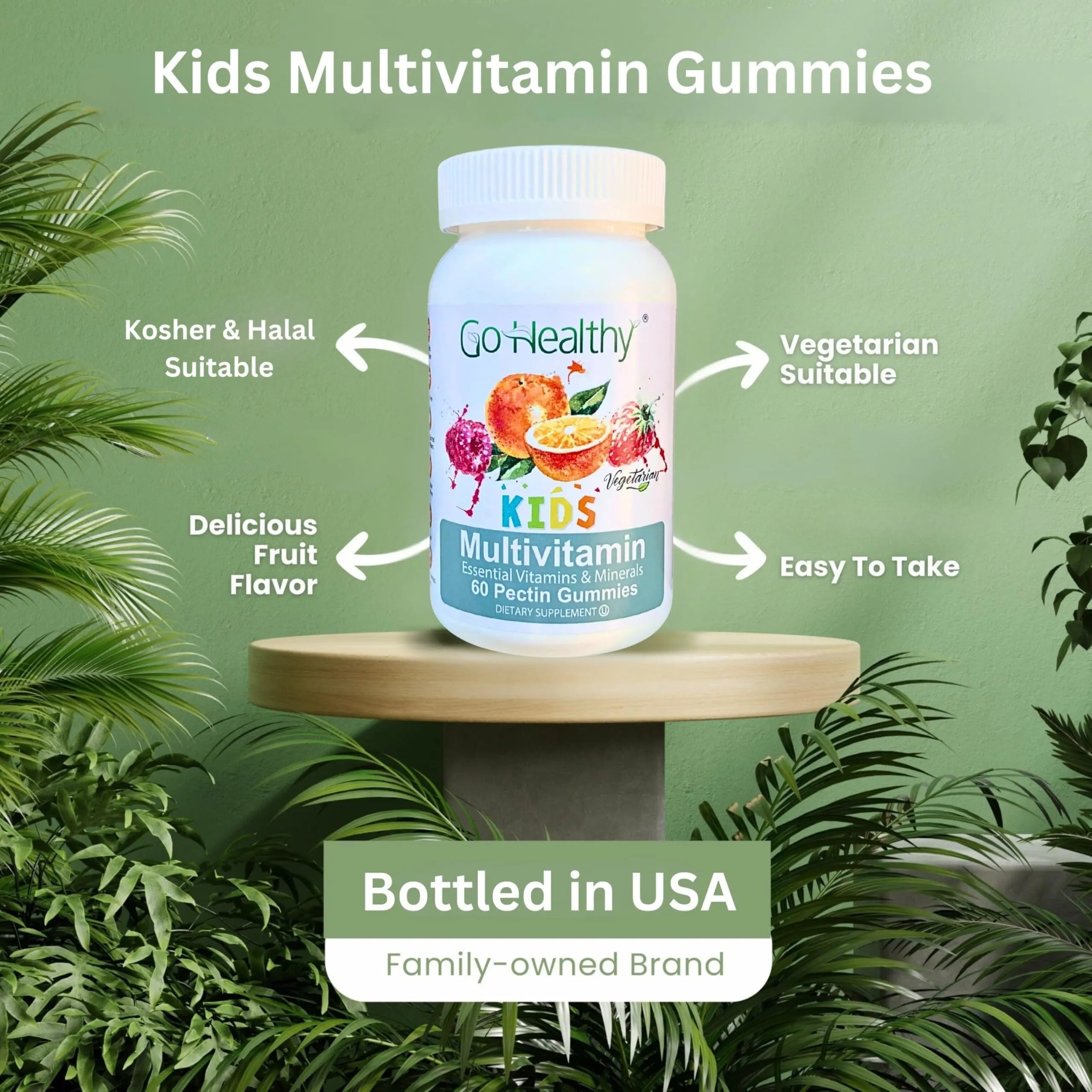 Go Healthy Kids Multivitamin Gummies, Immune Support, Kids Vitamin Gummies, Kosher Kid Vitamin, Halal Go Healthy Natural Au supplements
