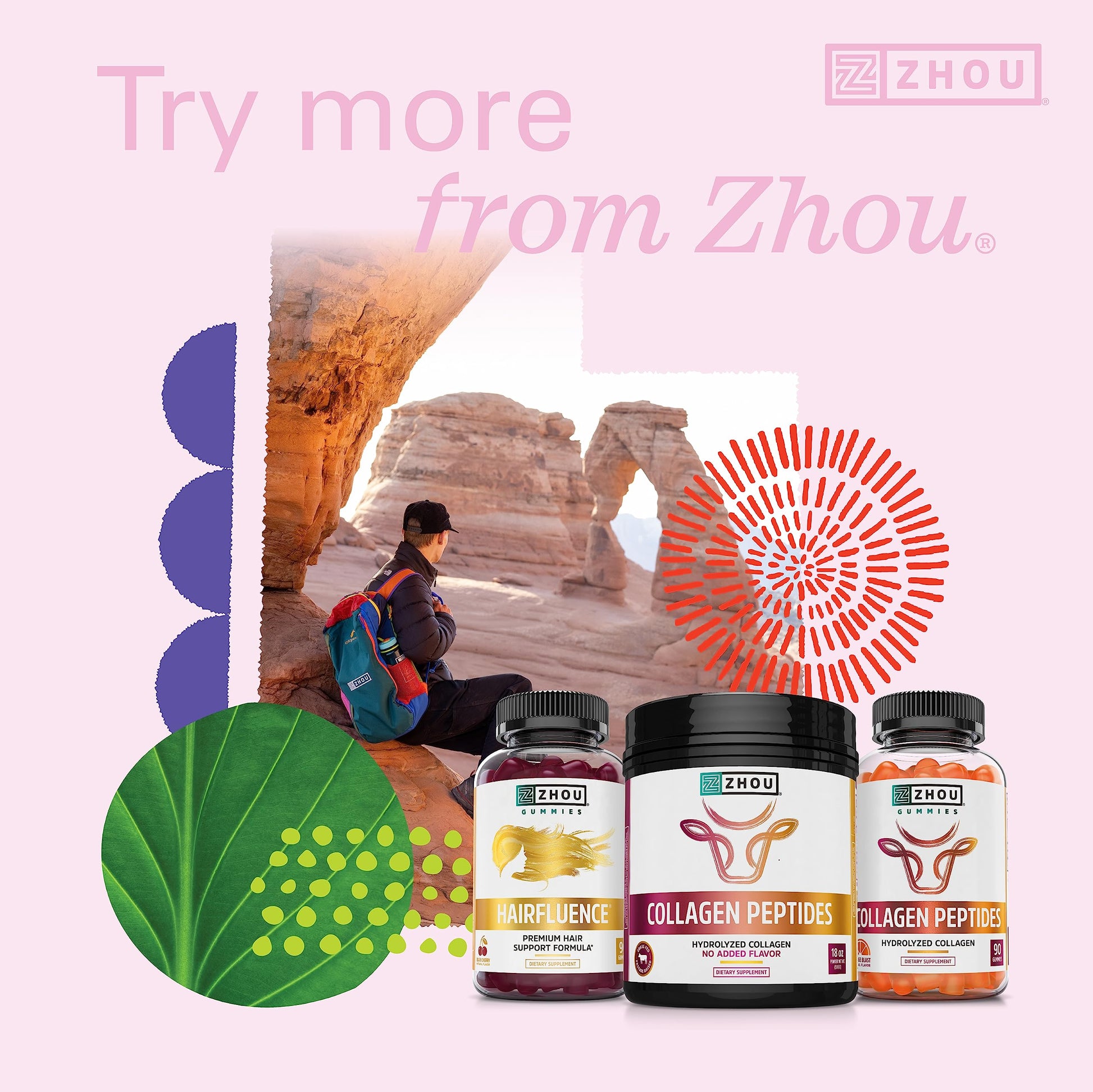 Zhou Hairfluence, Hair Growth Supplement with Biotin 5000mcg, Collagen, Keratin, Zhou Nutrition Au supplements