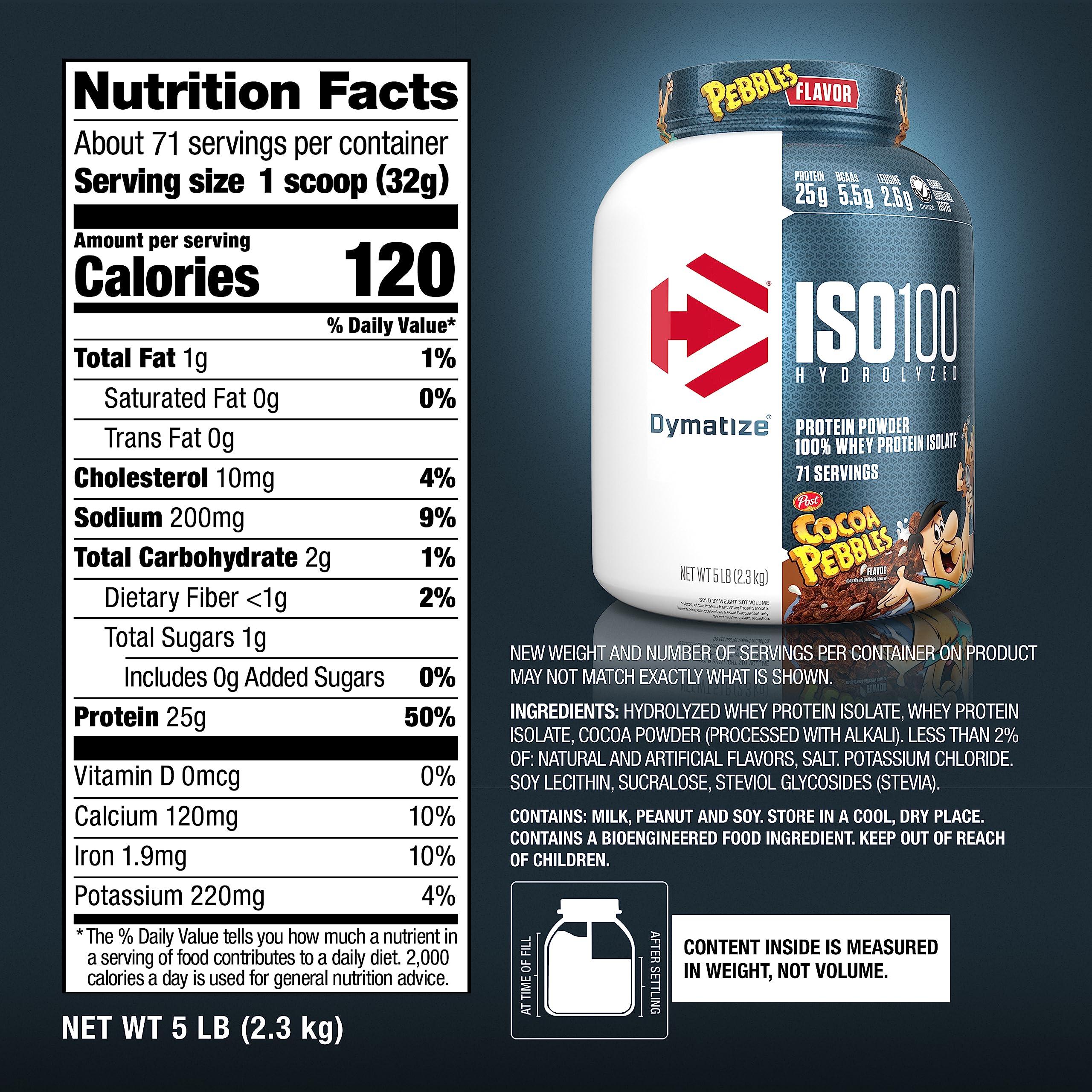 Dymatize ISO100 Hydrolyzed Protein Powder, 100% Whey Isolate, 25g of Protein, 5.5g Dymatize Au supplements