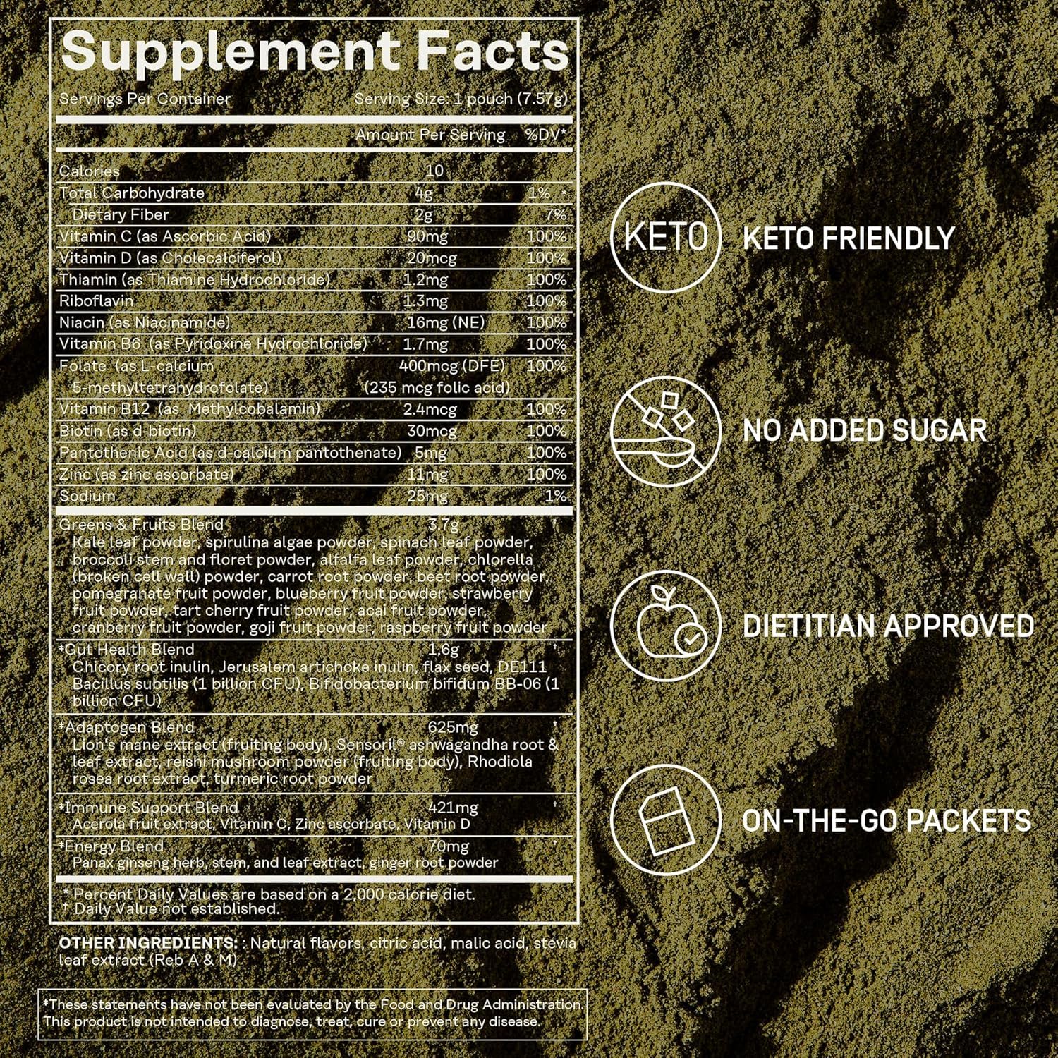 FACTOR FORM Daily Greens Superfood Powder | 5 Functional Blends for Gut Health, Energy & Immunity | Prebiotics, Probiotics, Adaptogens, B Vitamins (7 Servings, Individual Packets) FACTOR FORM Au supplements