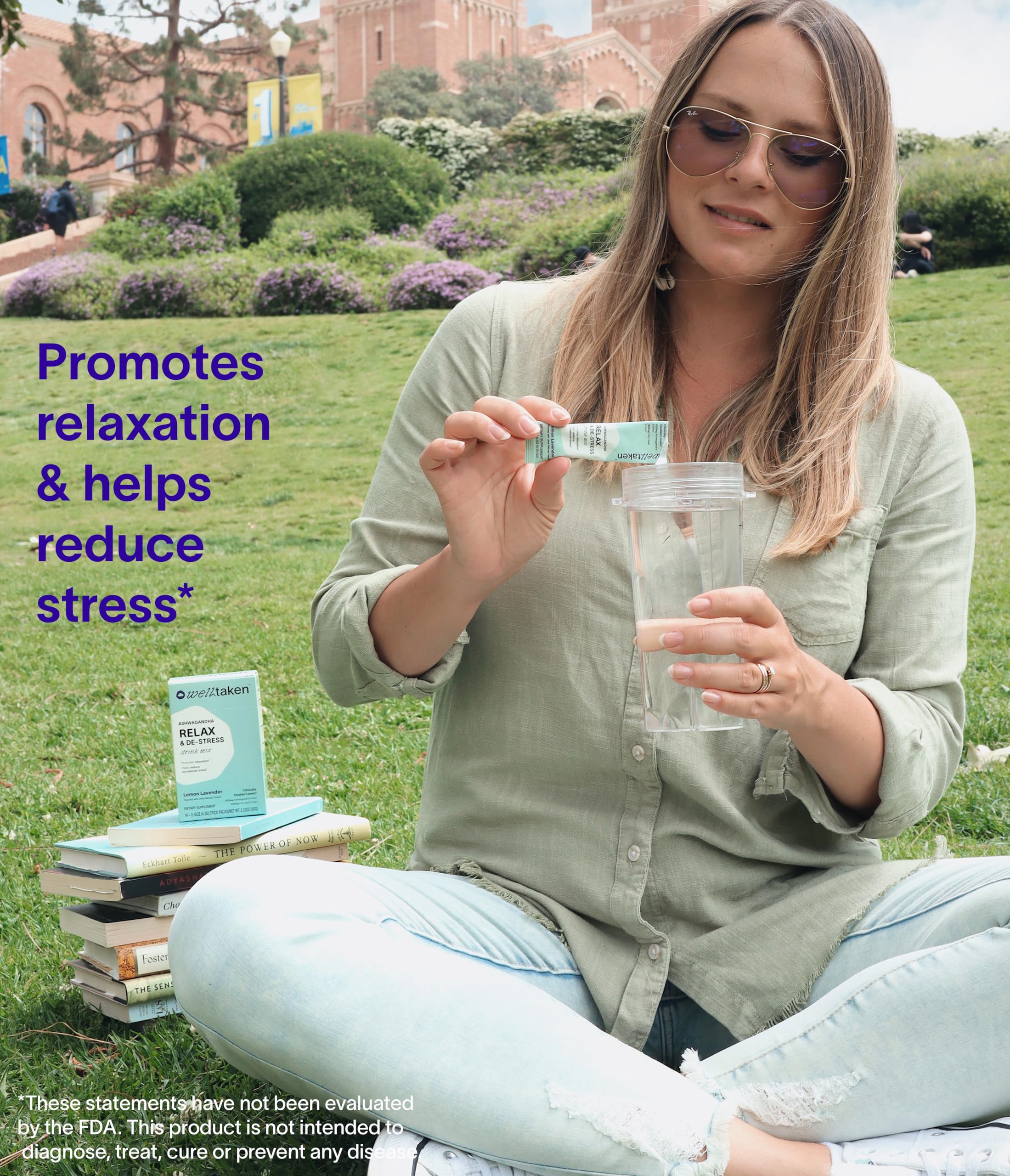 WellTaken Ashwagandha Relax & De-Stress Powder - Lemon Lavender 14ct Box - 600mg Ashwagandha, 200mg L-Theanine, Holy Basil – Supports Stress, Relaxation – Vegan, No Added Sugar - 14 Servings WellTaken Au supplements