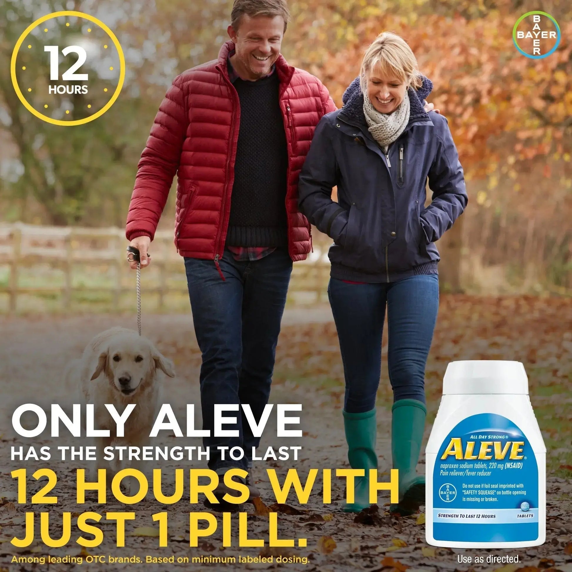 Aleve Tablets with Naproxen Sodium, 220mg (NSAID) Pain Reliever/Fever Reducer, 24 Count, Blue AleveAu supplements