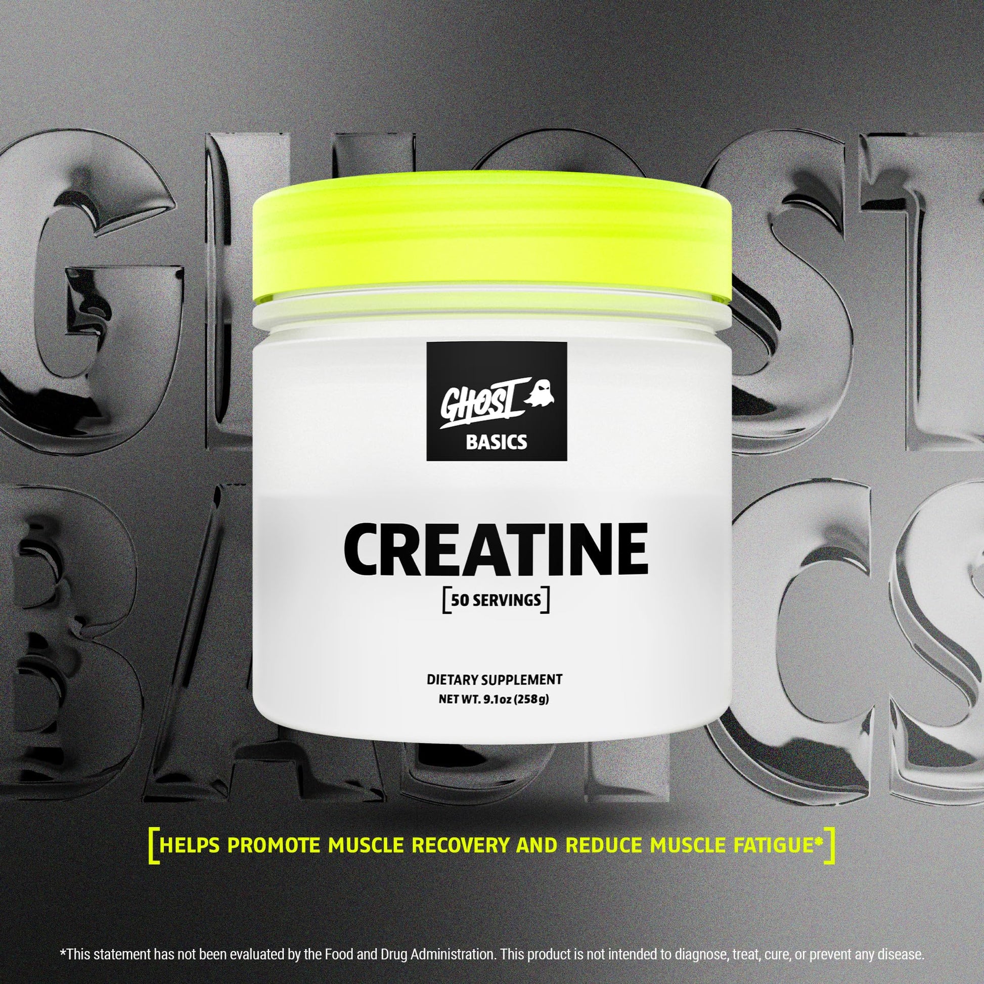 GHOST Basics Creatine Monohydrate Powder for Men & Women – 5G Creapure Creatine Workout Supplement for Muscle Gain – Vegan, Soy Free & Gluten Free - 50 Servings GHOST Au supplements