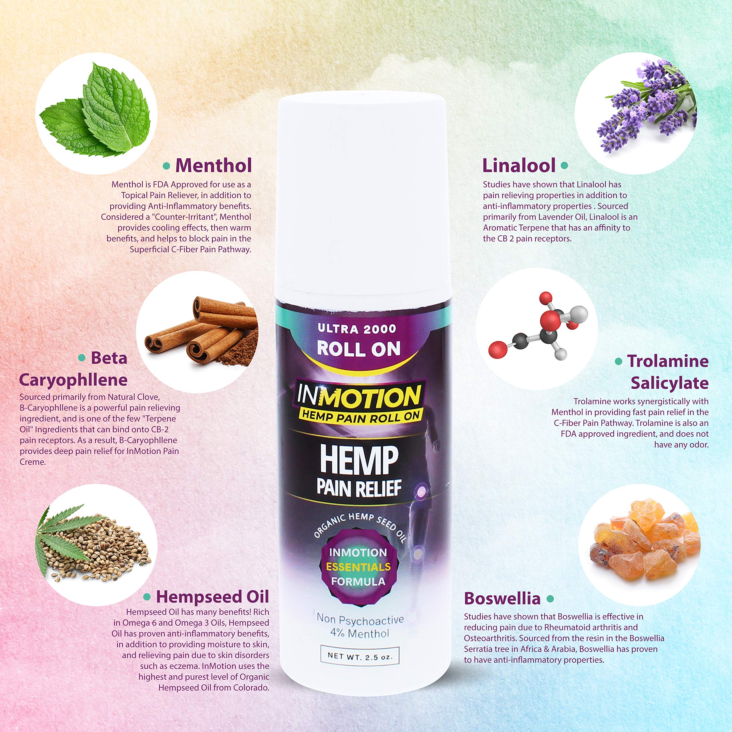 InMotion Hemp Roll On for Pain - 4 Pack Premium Ultra Strength Fast Acting, Long Lasting, Odorless Hemp Oil Roll On Pain Reliever for Joint, Muscle, & Back (4) InMotion Hemp Au supplements
