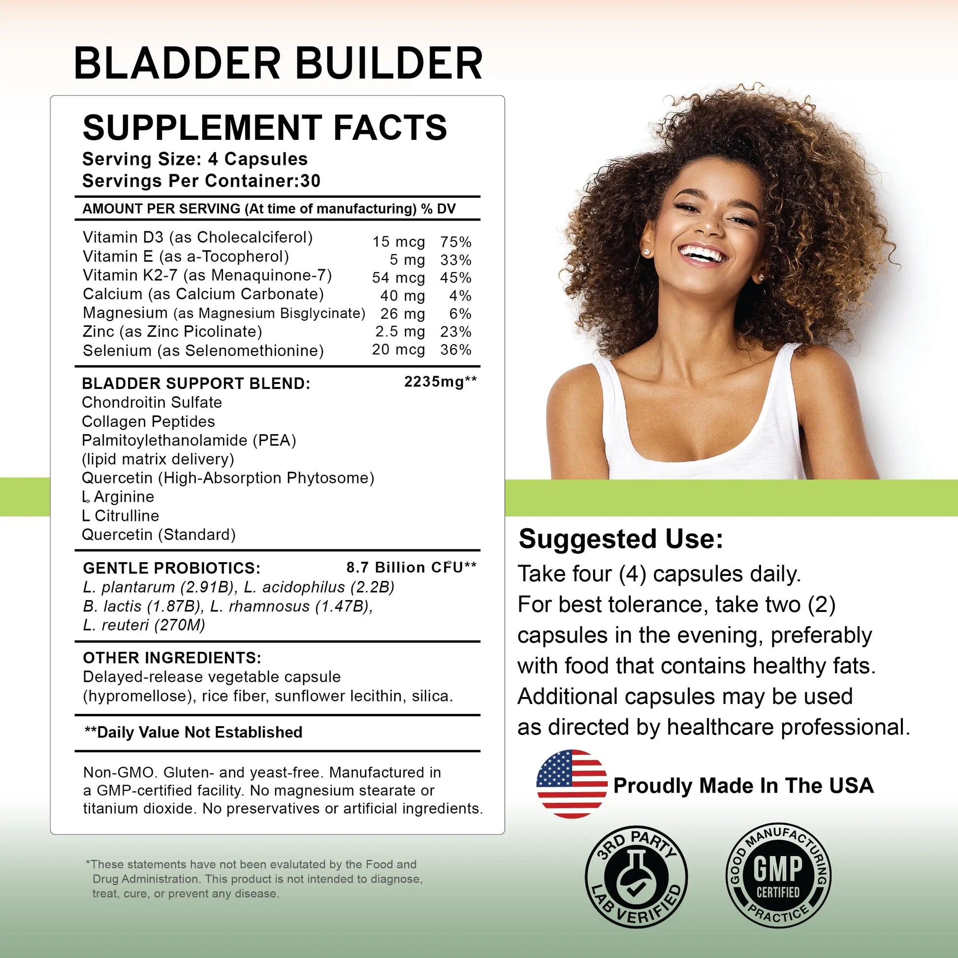 BLADDER BUILDER - Bladder Health Supplement for Bladder Support & Bladder Discomfort – Supports Bladder Lining – 120 Capsules – Made in USA** BLADDER BUILDER Au supplements
