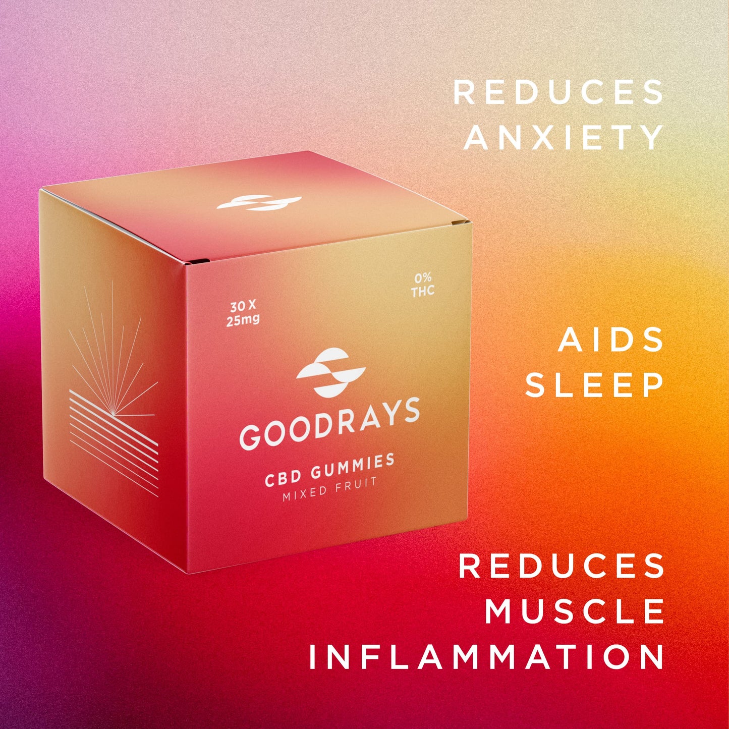 Goodrays - CBD Gummies - High Strength 30 x 25mg Mixed Fruits CBD Edibles GoodraysUS supplements