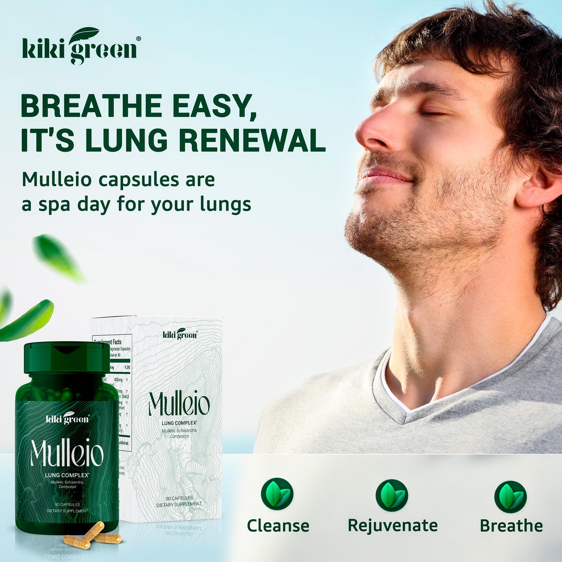 KIKI Green MULLEIO Lung Health Capsules: Herbal Supplement for Lung Cleanse, Better KIKI Green Au supplements