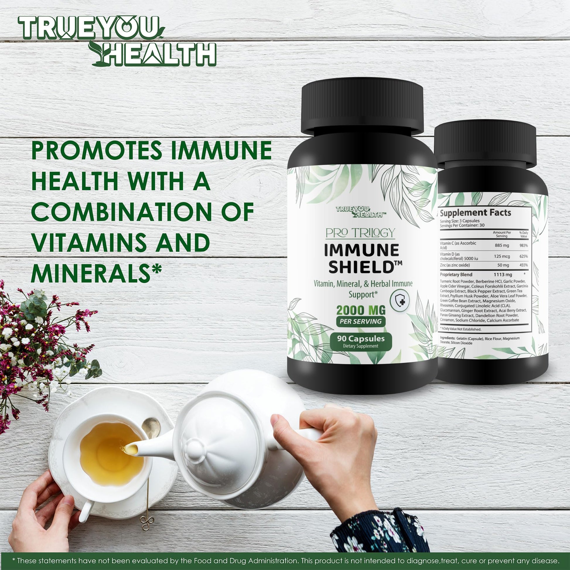 Pro Trilogy Immune Shield - Our Best Immune Support Supplement - Immune Support Capsules - Immune Boost Pills - Our Best Immune Pills Nature Vitamin D Zinc C Best Immune Support Vitamins True You Health Au supplements