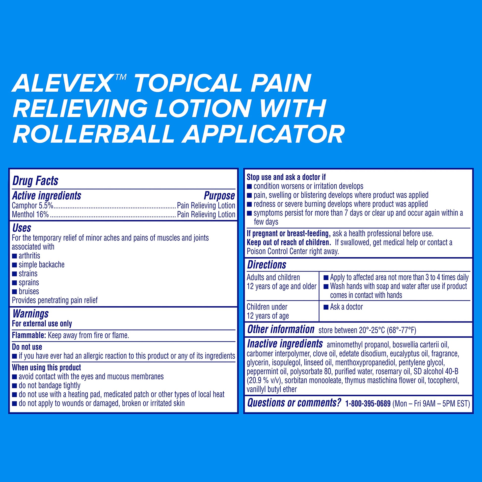 Aleve Pain Relieving Lotion with Rollerball 2.5 oz (Pack of 3) Aleve Au supplements
