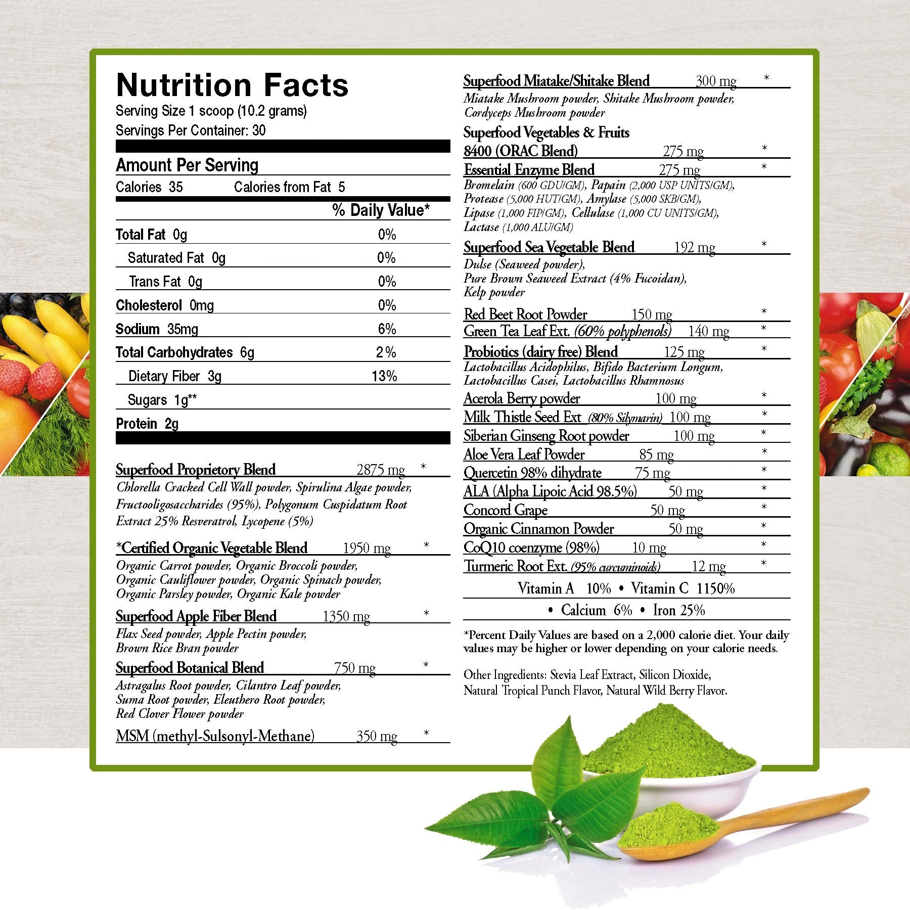 ecostream Naturals Vital First Daily Greens Superfood Powder 50 Whole Super Foods with Spirulina, Chlorella, Flax Seed, Fiber and Enzymes with Organic Greens - 30 Servings ecostream Naturals Au supplements