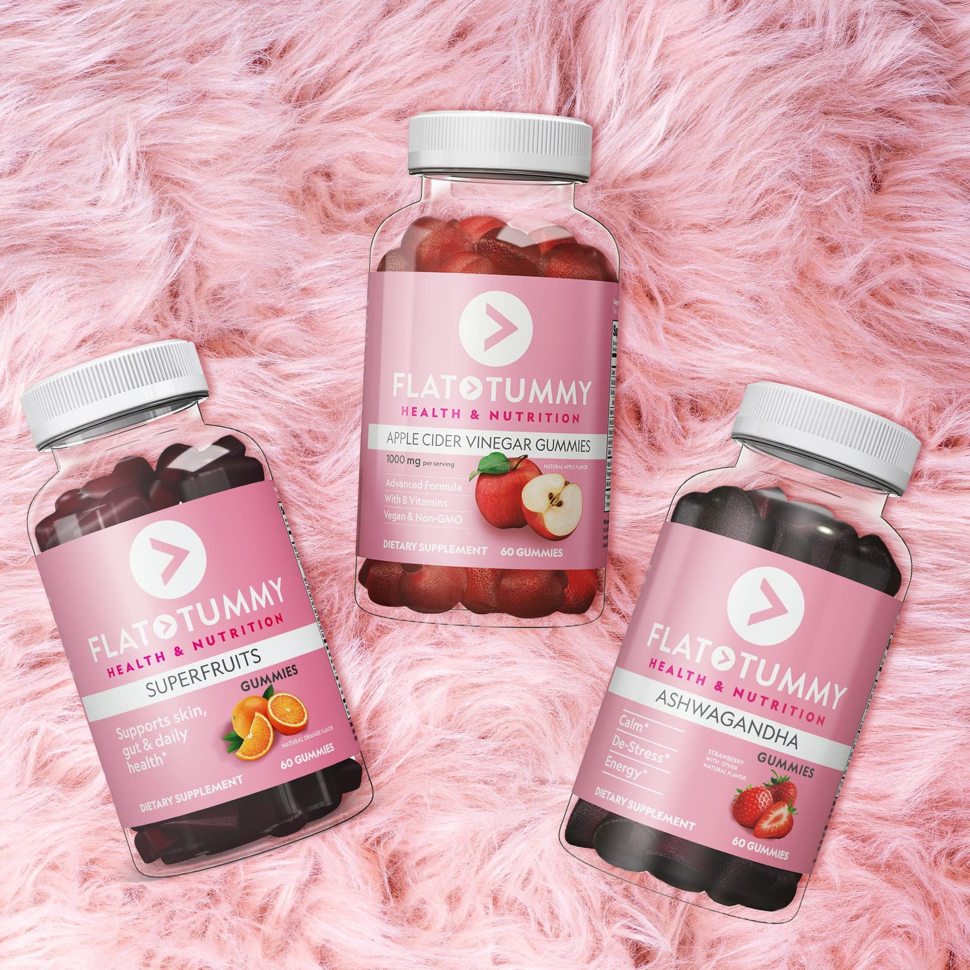 Flat Tummy Gummies Bundle with Apple Cider Vinegar Gummies, Superfruits Gummies Flat Tummy Tea Au supplements