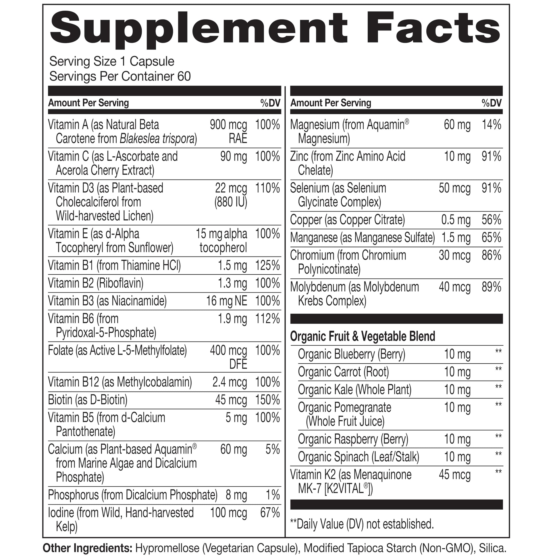 NATURELO One Daily Multivitamin for Women 50+ (Iron Free) - Menopause Support for Women Over 50 NATURELO Au supplements