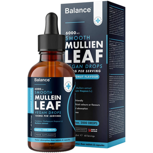 Balance Mullein Leaf Liquid Drops - 60ml for 2 Month Supply - High Strength - Vegan BalanceAU supplements