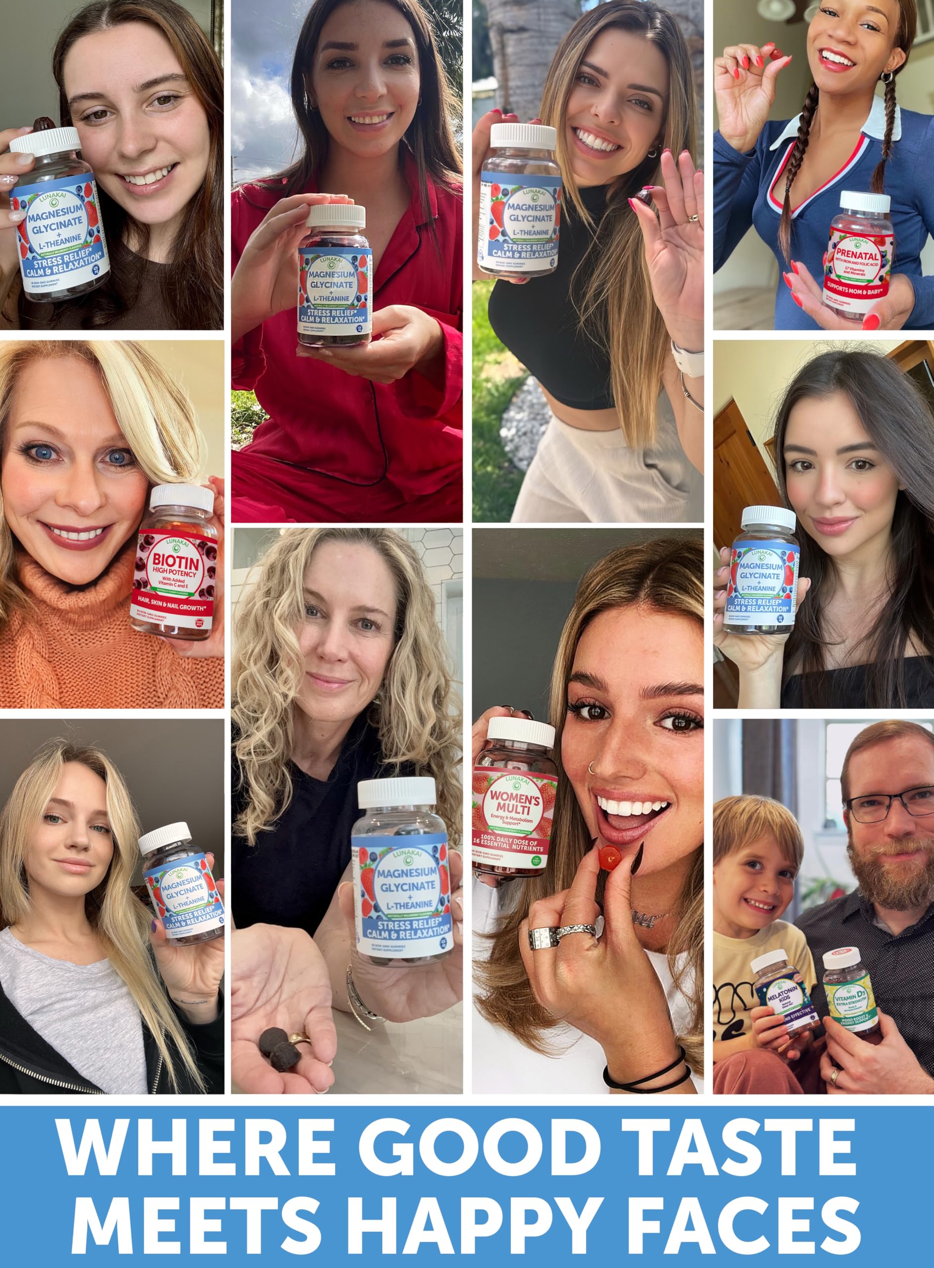 Lunakai USA Made Magnesium Glycinate Gummies 426mg with L-Theanine – Calm, Sleep, Stress Relief for Adults & Kids, Non-GMO, Vegan, 60ct Lunakai Au supplements