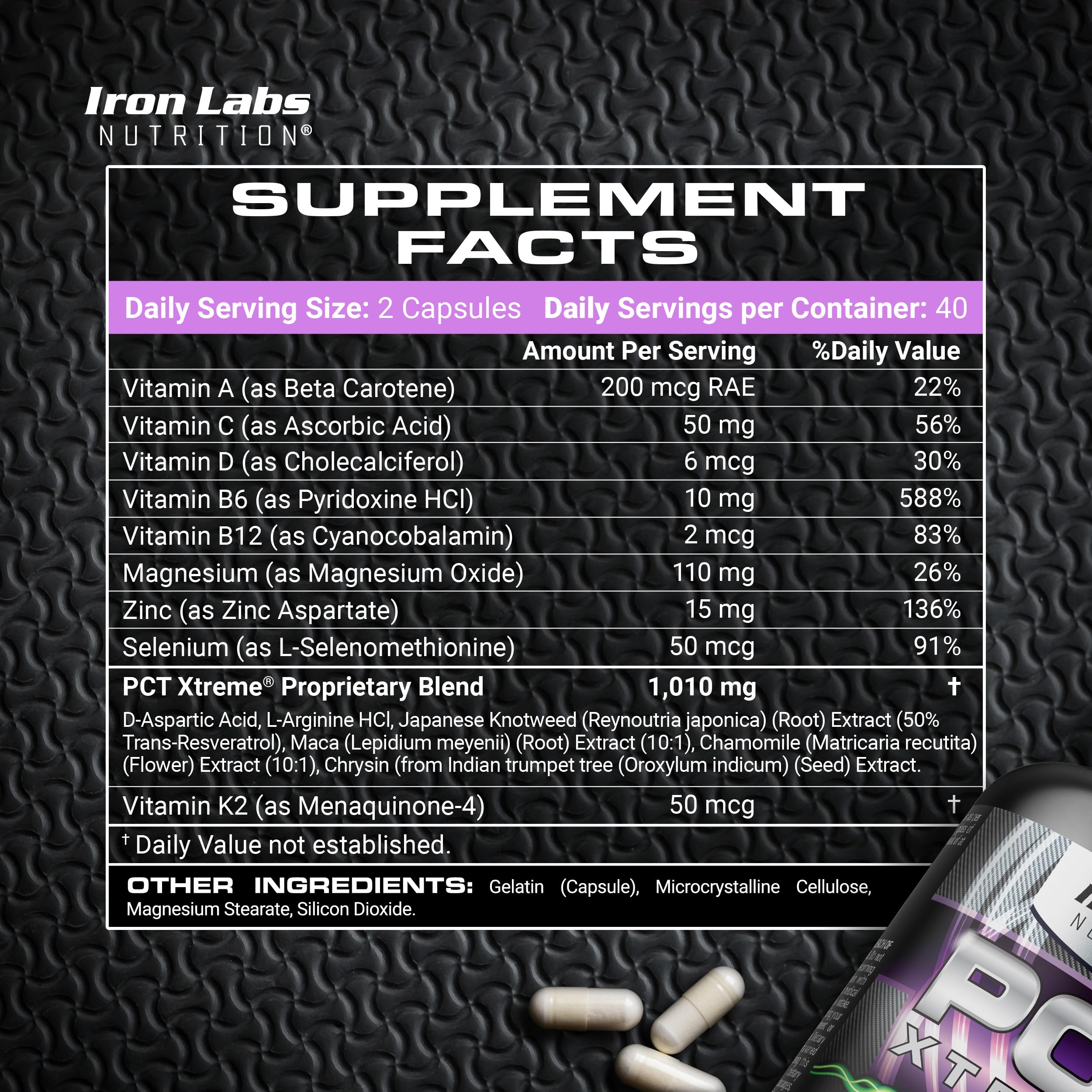 Iron Labs Nutrition PCT Xtreme - PCT Supplement for Men - 30 Day Course - Post Cycle Support Booster (80 Capsules) Iron Labs Nutrition Au supplements