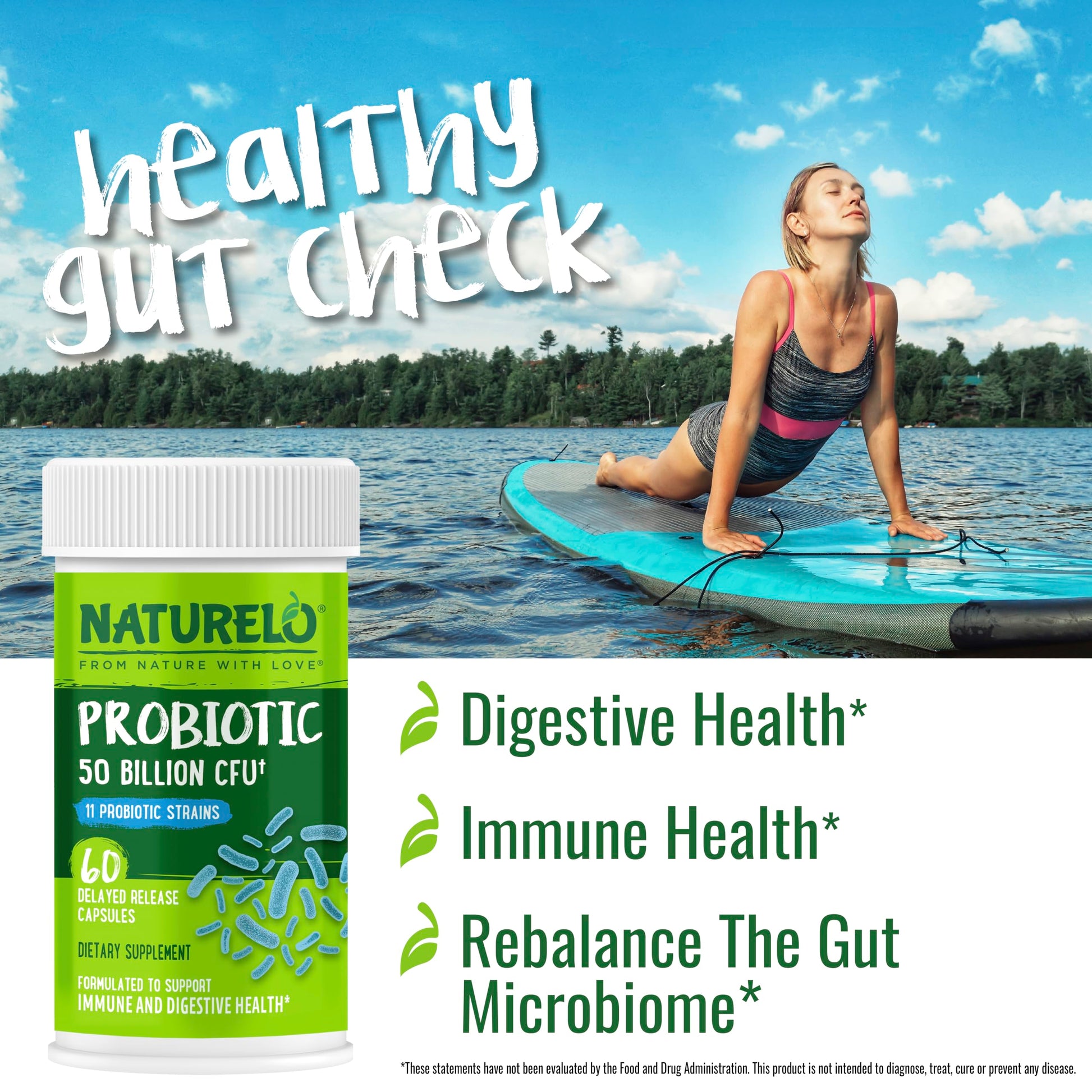 NATURELO Probiotics for Digestive Health, 50 Billion CFU, 60 Vegetarian Capsules, 11 Strains, Daily Use Supplement, Delayed Release, No-Fridge, Boosts Immune System, Probiotics for Women & Men NATURELO Au supplements