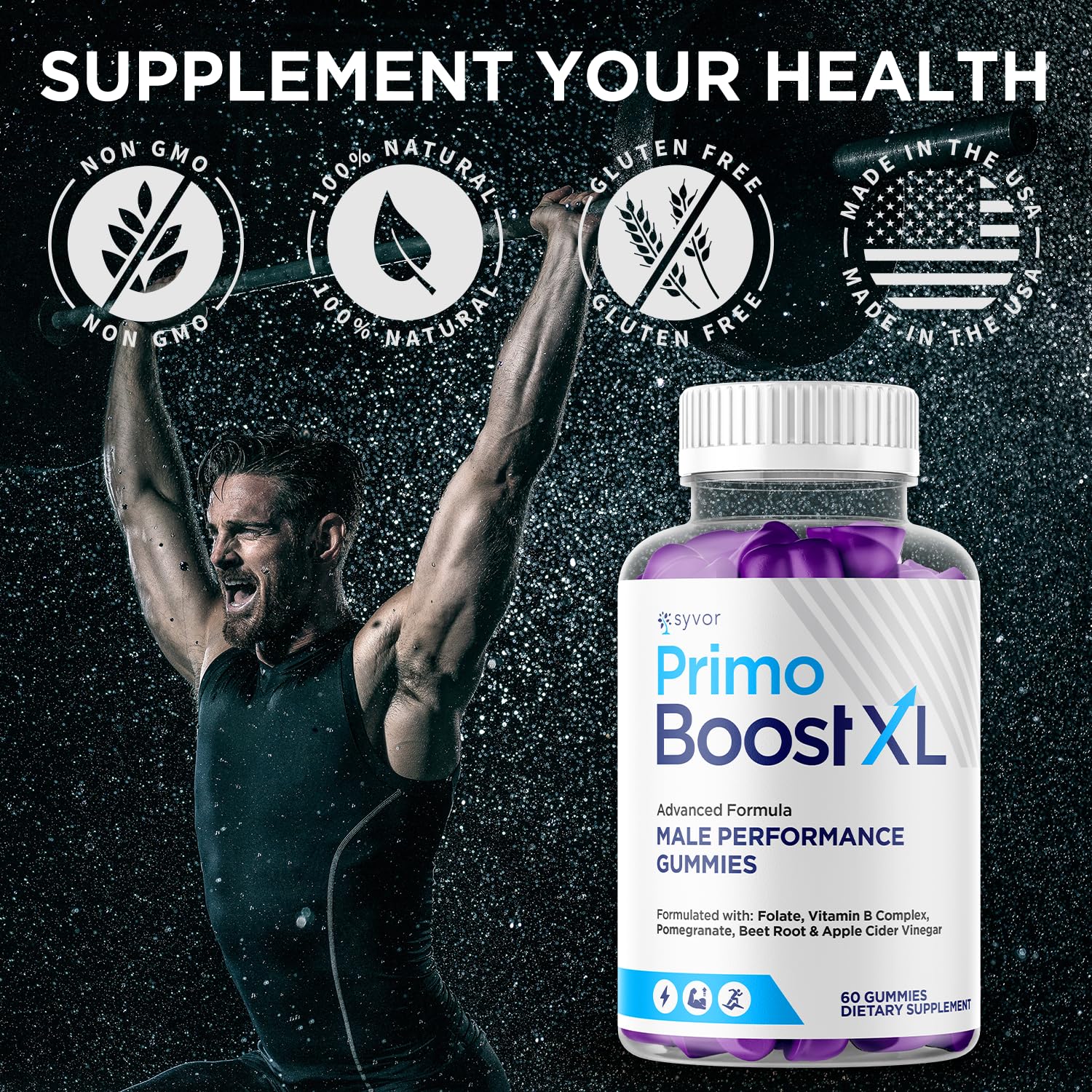 (2 Pack) Primo Boost XL Gummies, Official Primo Boost XL Gummys with All Natural Ingredients, Advanced PrimoBoost Health & Wellness Formula with Max Strength Active Lifestyle Vitamins (120 Gummies) Syvor Au supplements