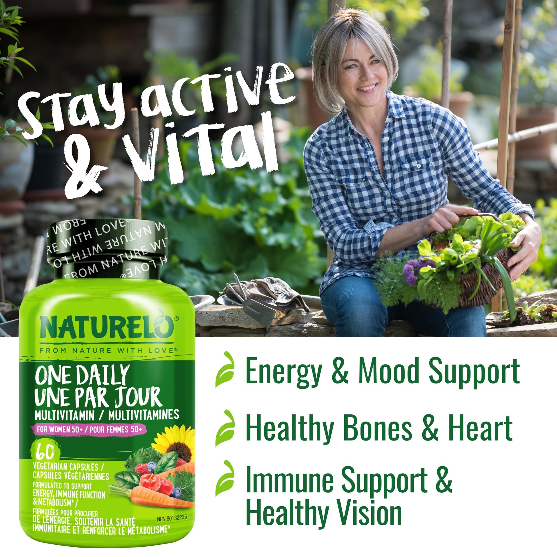 NATURELO One Daily Multivitamin for Women 50+ (Iron Free) - Menopause Support for Women Over 50 NATURELO Au supplements