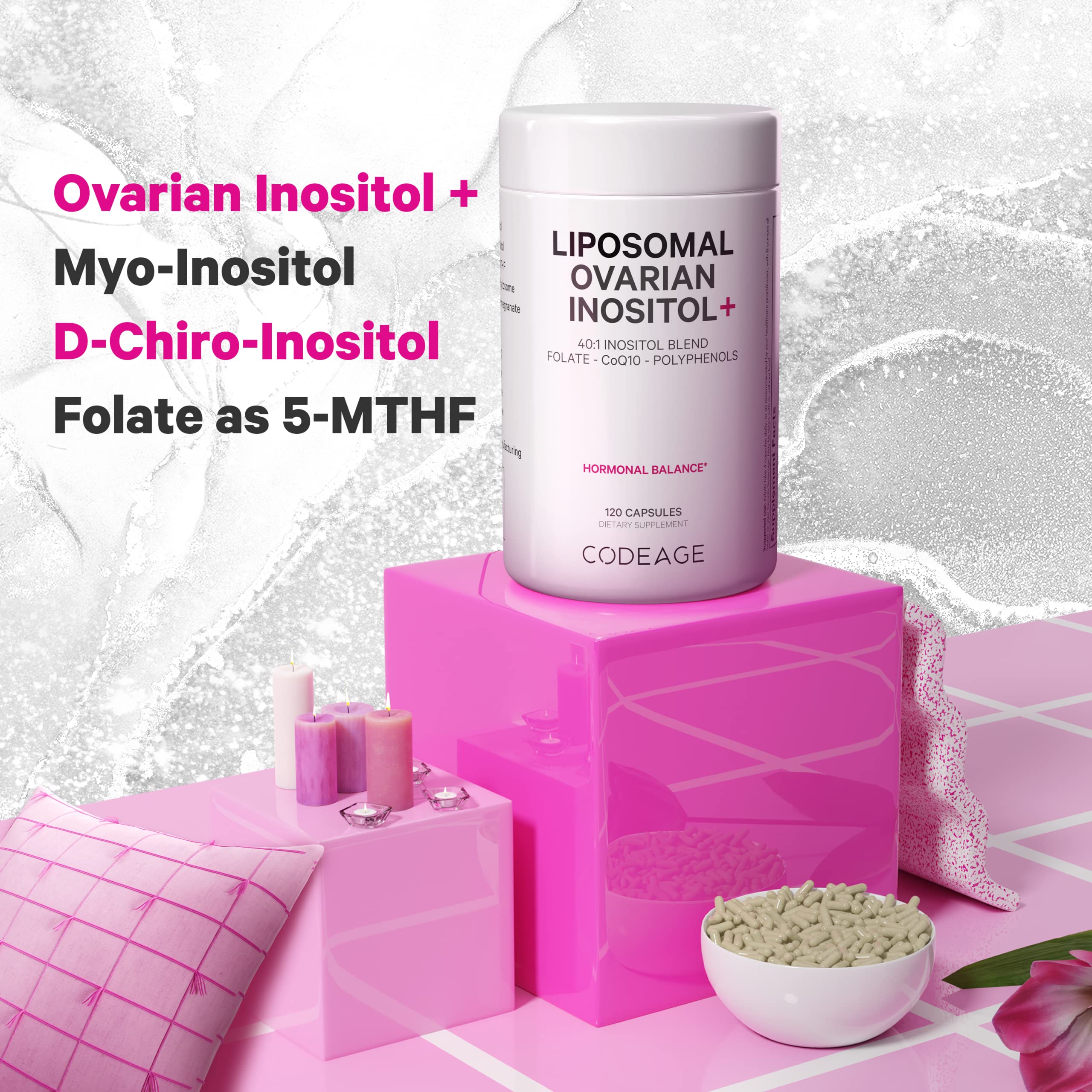Codeage Liposomal Ovarian Inositol + Supplement - Myo-Inositol, D-Chiro-Inositol Codeage Au supplements