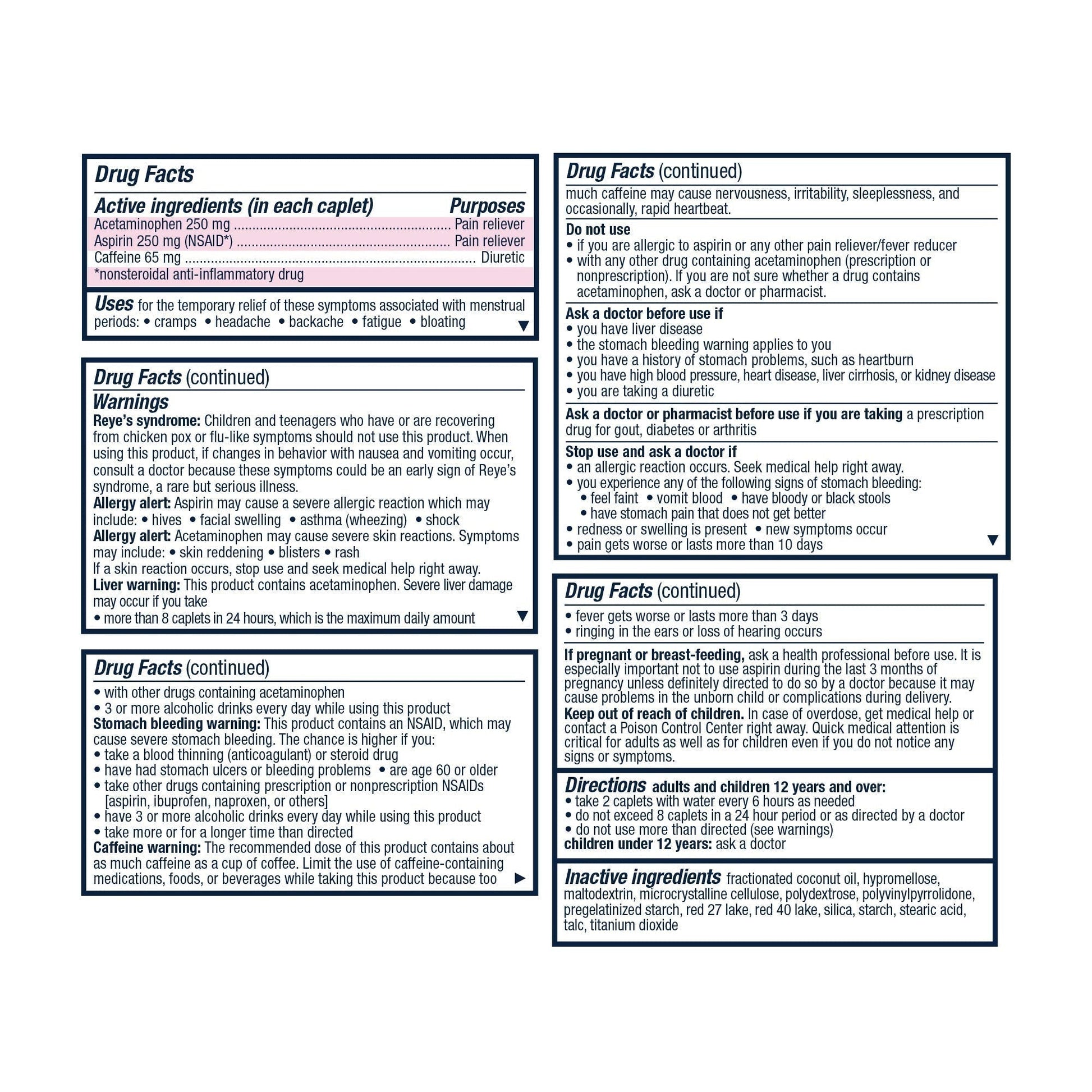 Pamprin Maximum Strength Max Formula, with Acetaminophen, Menstrual Period Symptoms Relief Pamprin Au supplements