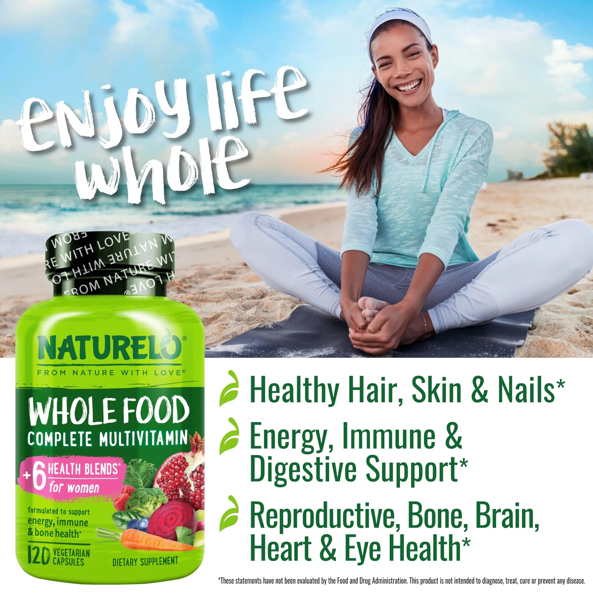 NATURELO Whole Food Multivitamin for Women - with Vitamins, Minerals, & Organic Extracts - Supplement for Energy and Heart Health NATURELO Au supplements