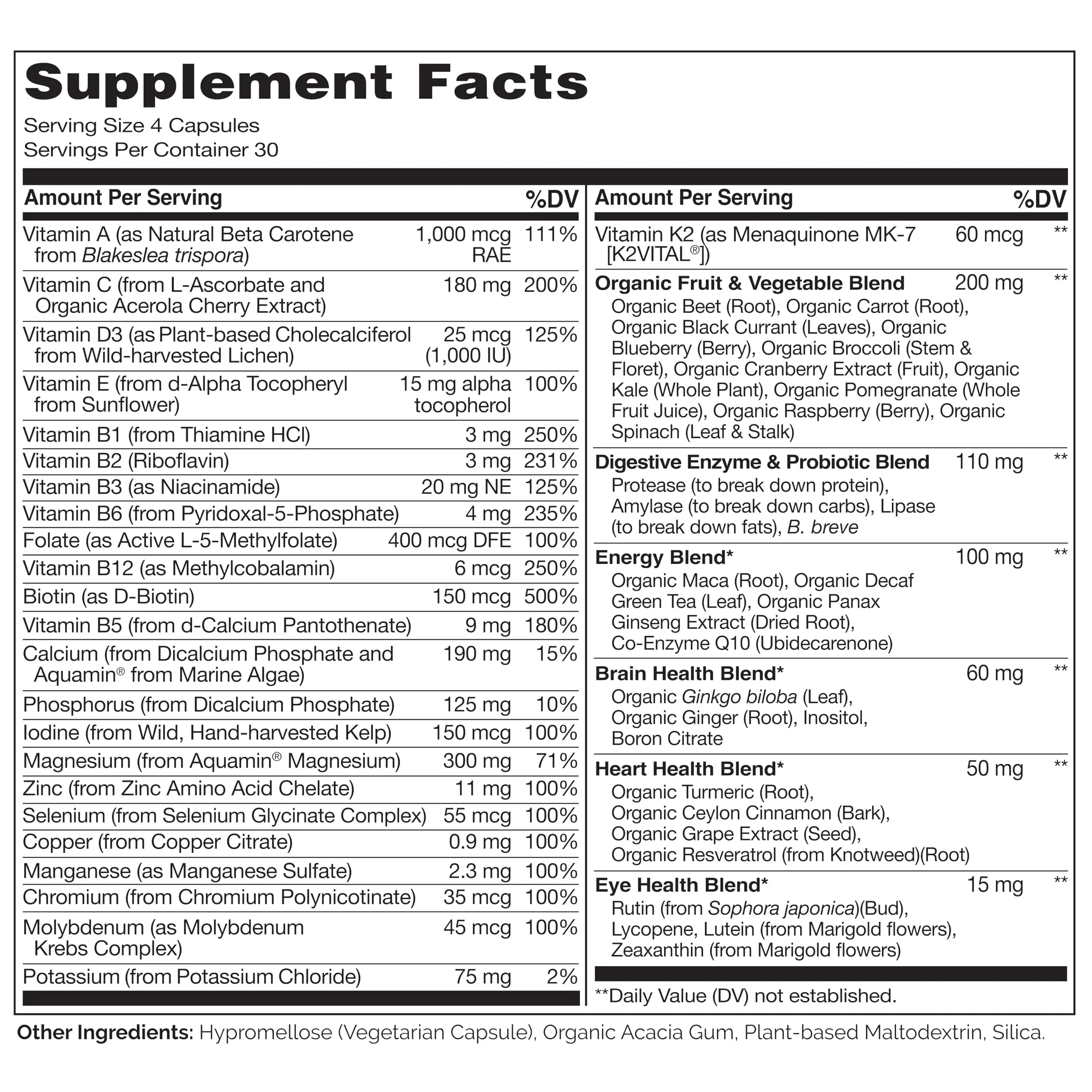 NATURELO Mens Multivitamins - Whole Food Multivitamin for Men with Vitamins, Minerals - 120 Vegetarian Capsules for Energy, Brain, Heart, Eye Health* NATURELO Au supplements
