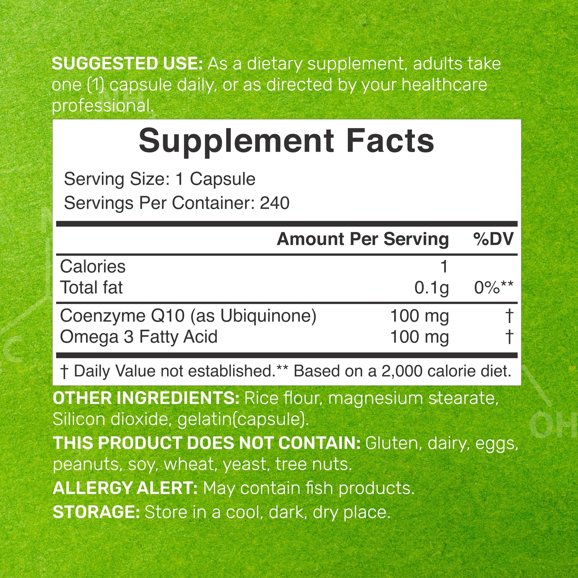 CoQ10 100mg, 240 Capsules – with Omega 3 Fatty Acid 100mg – Bioavailable Coenzyme DEAL SUPPLEMENT Au supplements